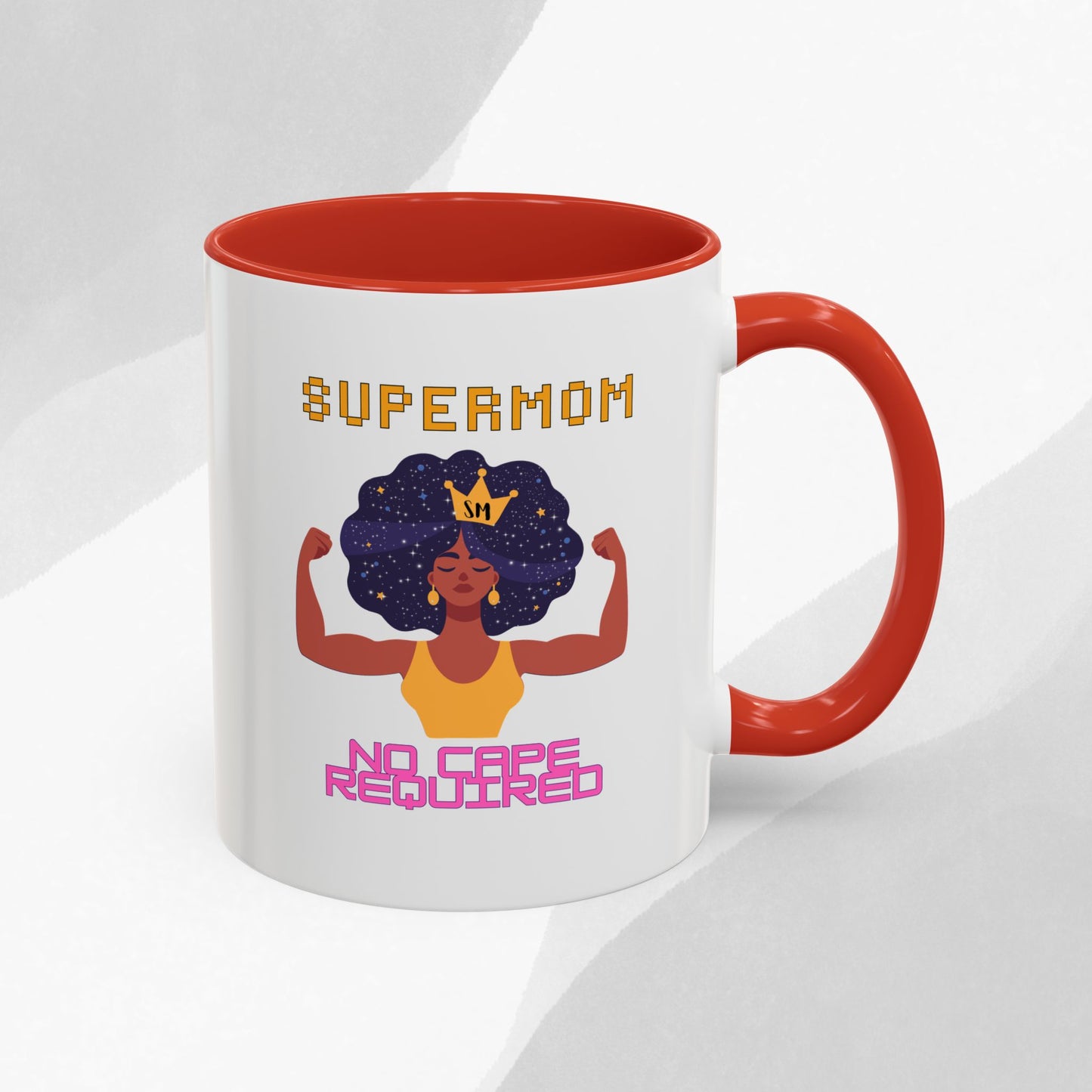 Accent Coffee Mug — "Supermom: No Cape Required" Empowerment Coffee Mug