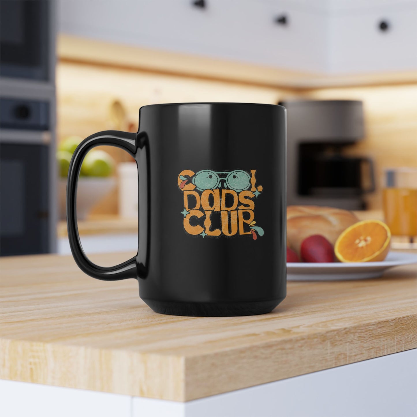 Cool Dad's Club Black Mug — Retro 'Cool Dad's Club' Coffee Cup (11oz & 15oz)