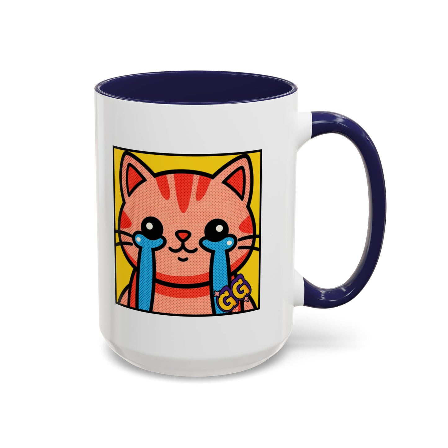Good Game Tears of Joy - Cute Crying Cat Accent Coffee Mug (11/15oz) – Kawaii Pop Art Cat Emote GG