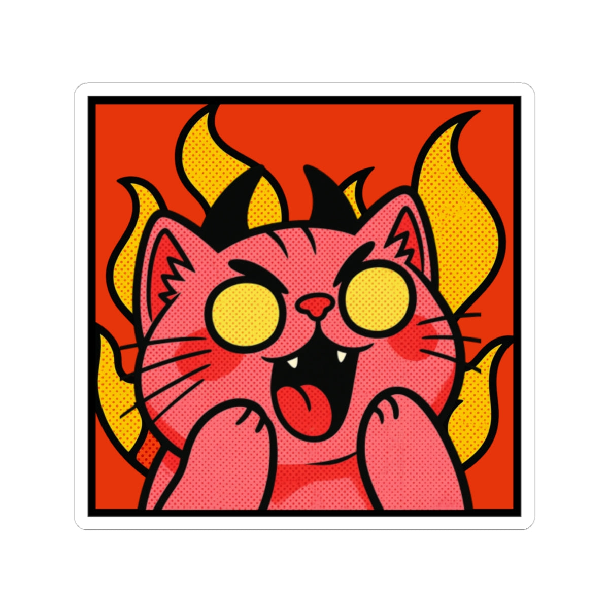 Evil Laughing Cat - Twitch Emote - Cute Devil Cat Kiss-Cut Decal for Laptops & Water Bottles