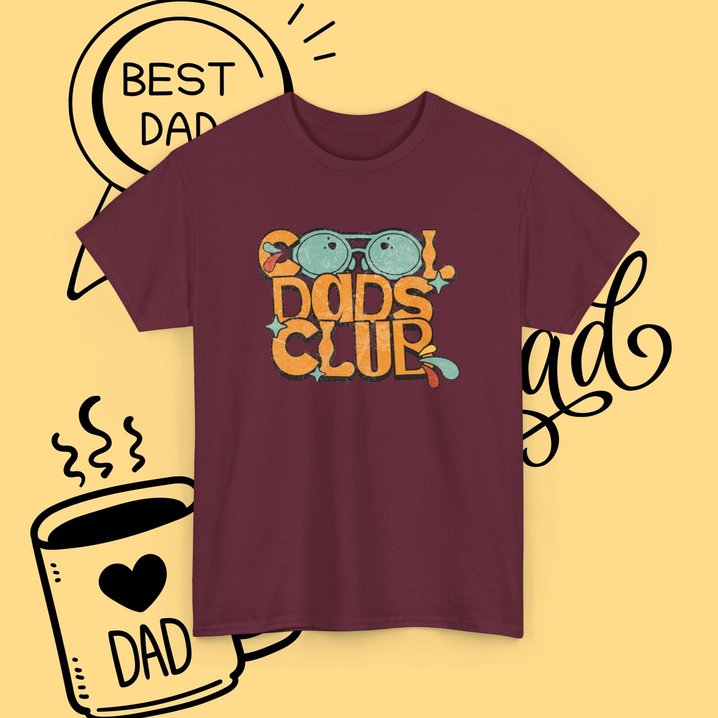 Cool Dad's Club Vintage Surf T-Shirt — Retro Shades Graphic