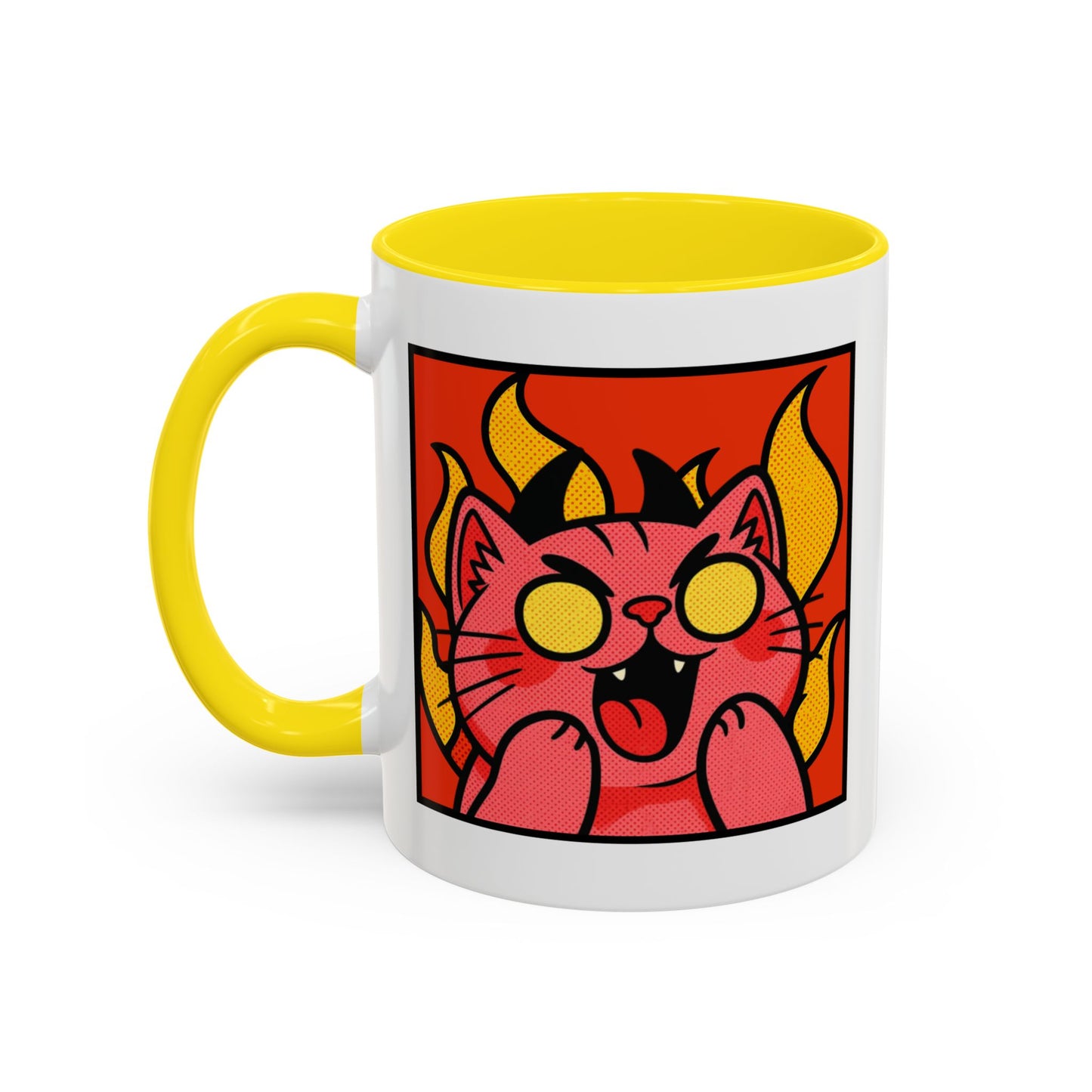 Evil Laughing Cat - Twitch Emote - Cute Devil Cat Accent Coffee Mug (11/15oz)