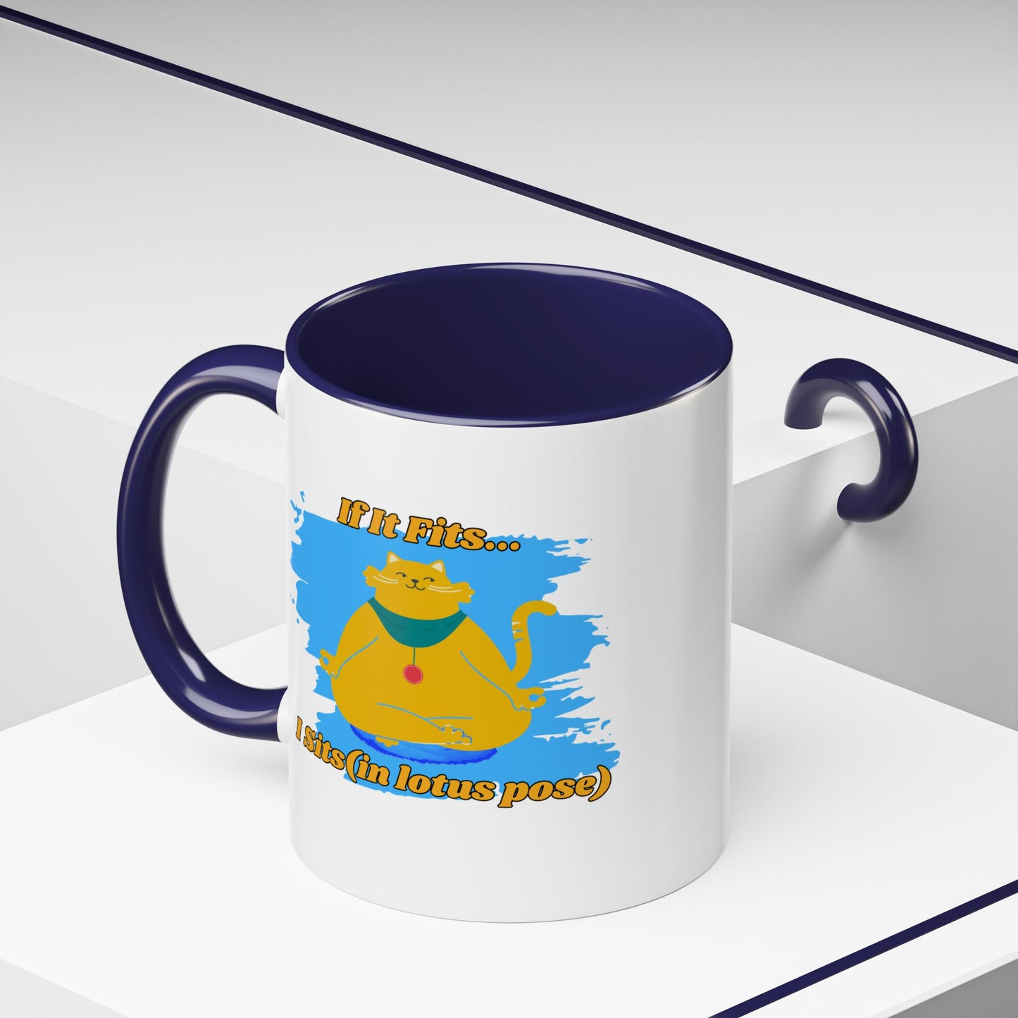 "If It Fits, I Sit" Lotus Pose Coffee Mug, Motivational Mug, Yoga Lover Gift, Meditation Mug, Funny Tea Cup