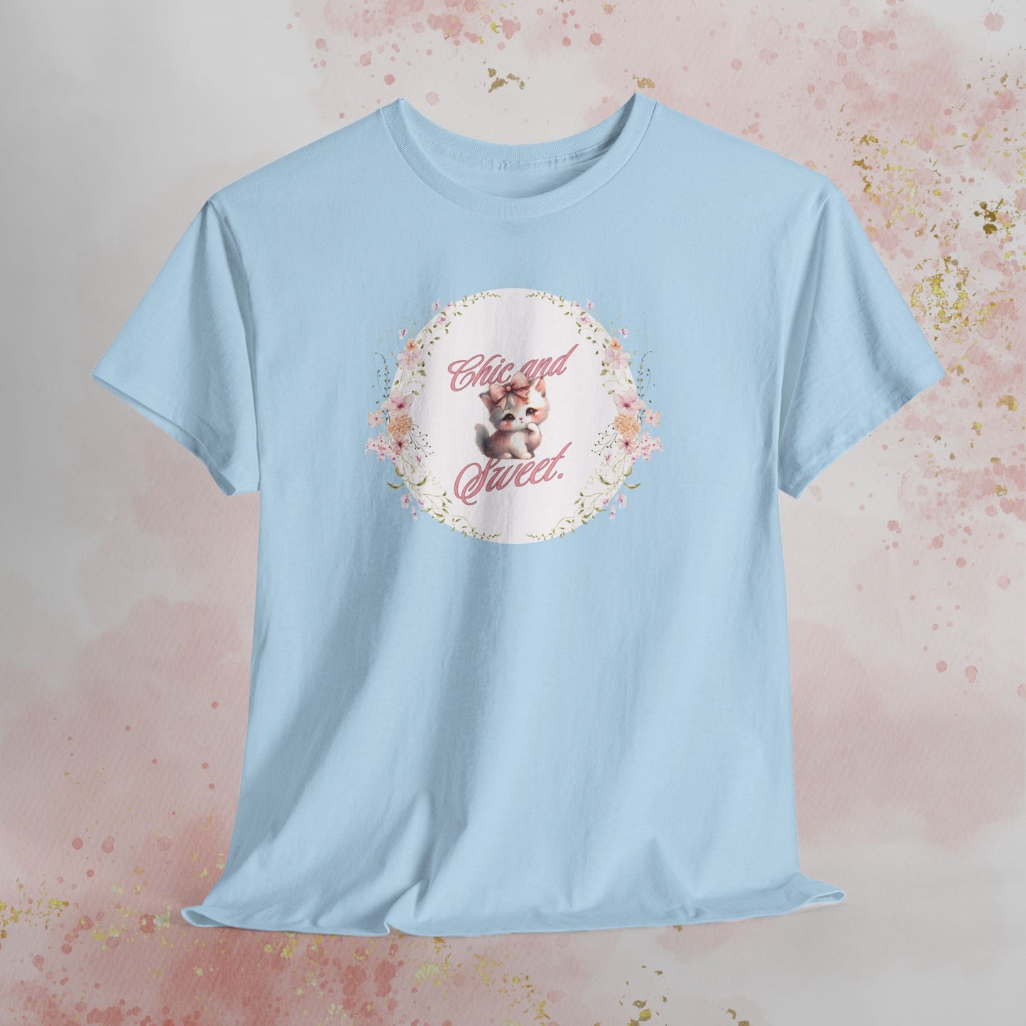 Chic & Sweet - Blushing Kitten Valentine Tee, V-Day, Cat Lovers Gift, Everyday Wear