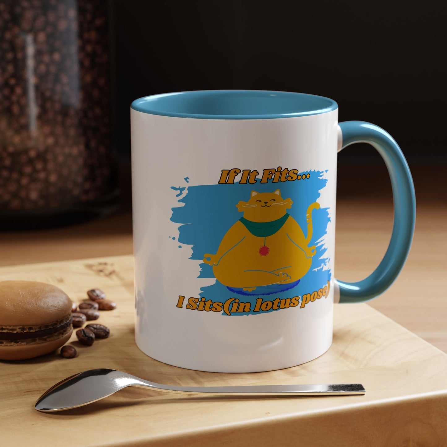 "If It Fits, I Sit" Lotus Pose Coffee Mug, Motivational Mug, Yoga Lover Gift, Meditation Mug, Funny Tea Cup