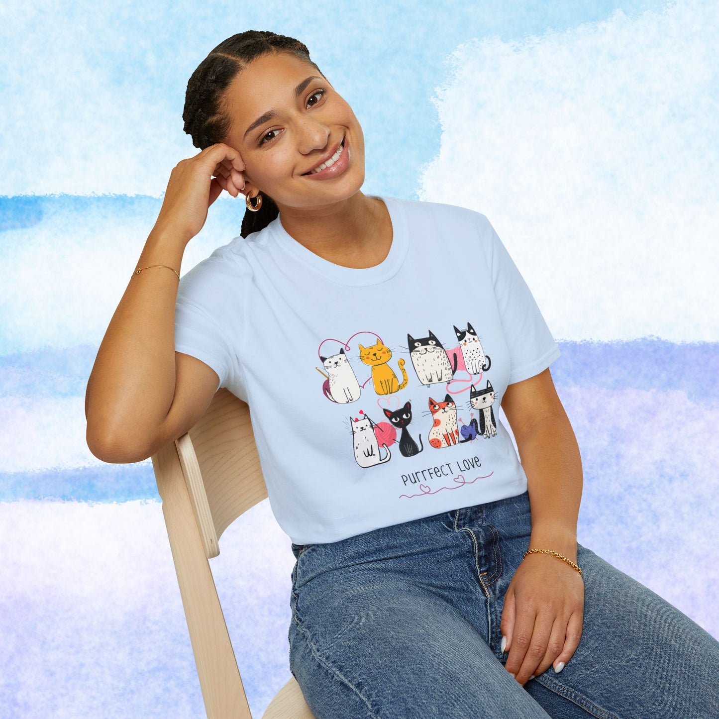Cat Lover T-Shirt — "Purrfect Love" Cute Cartoon Cats Tee