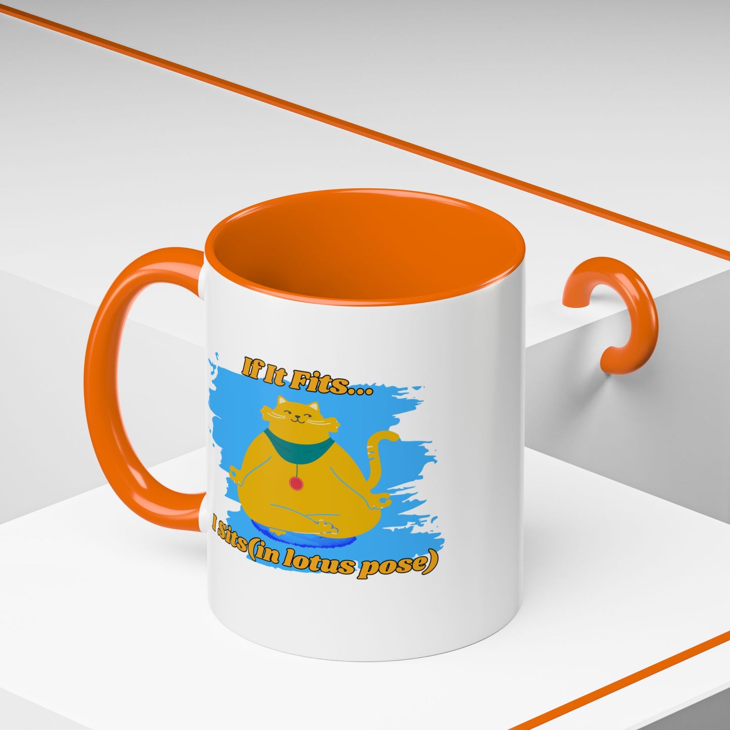 "If It Fits, I Sit" Lotus Pose Coffee Mug, Motivational Mug, Yoga Lover Gift, Meditation Mug, Funny Tea Cup