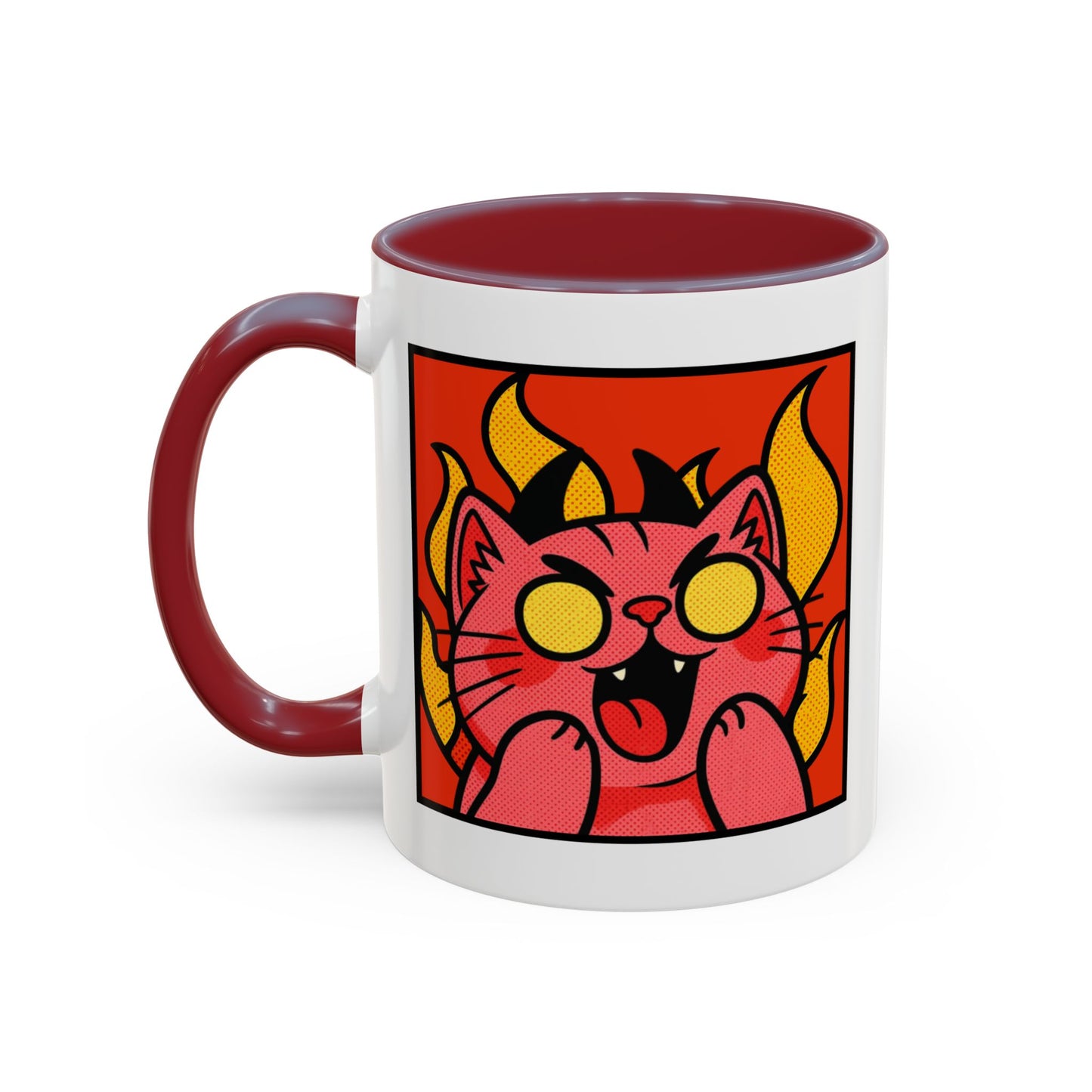 Evil Laughing Cat - Twitch Emote - Cute Devil Cat Accent Coffee Mug (11/15oz)
