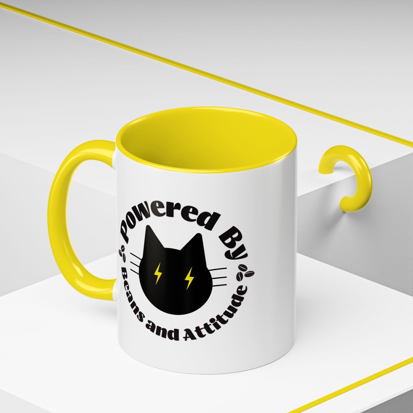 Powered By Beans and Attitude Coffee Mug | Accent Mug 11oz 15oz