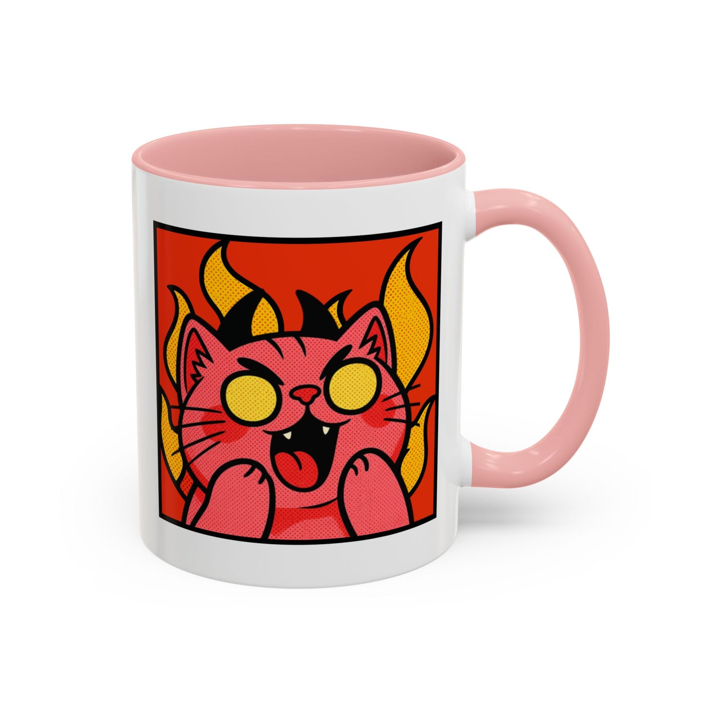 Evil Laughing Cat - Twitch Emote - Cute Devil Cat Accent Coffee Mug (11/15oz)