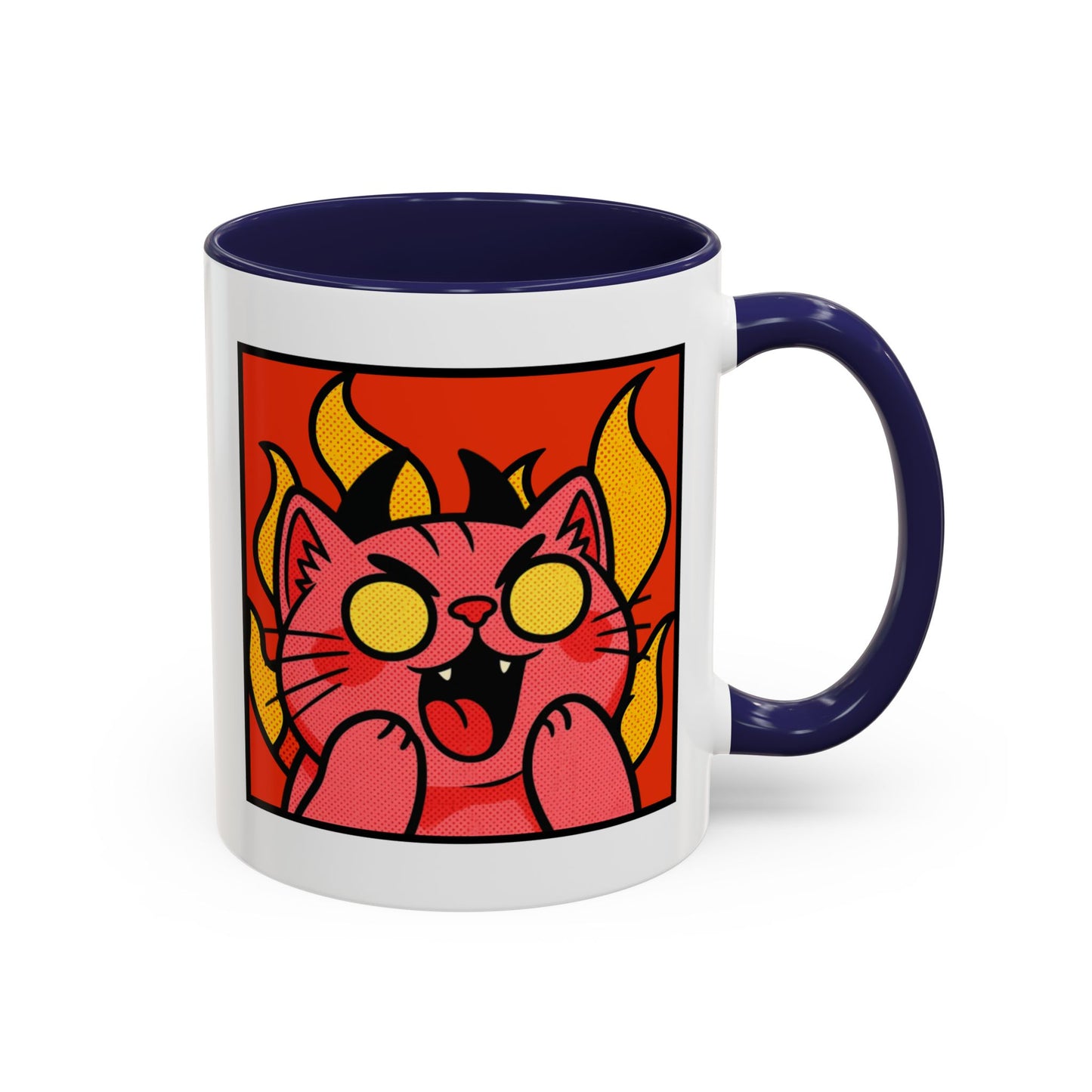Evil Laughing Cat - Twitch Emote - Cute Devil Cat Accent Coffee Mug (11/15oz)