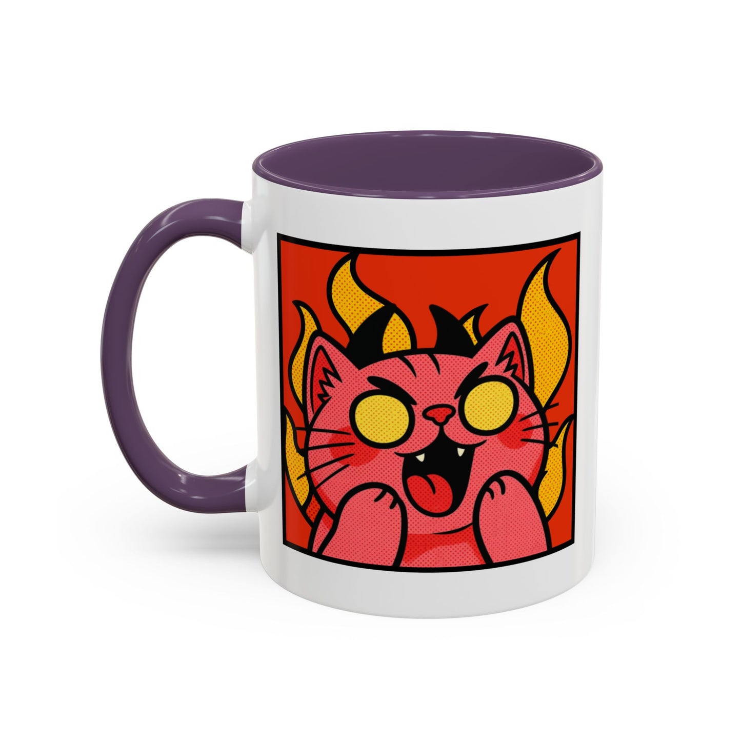 Evil Laughing Cat - Twitch Emote - Cute Devil Cat Accent Coffee Mug (11/15oz)