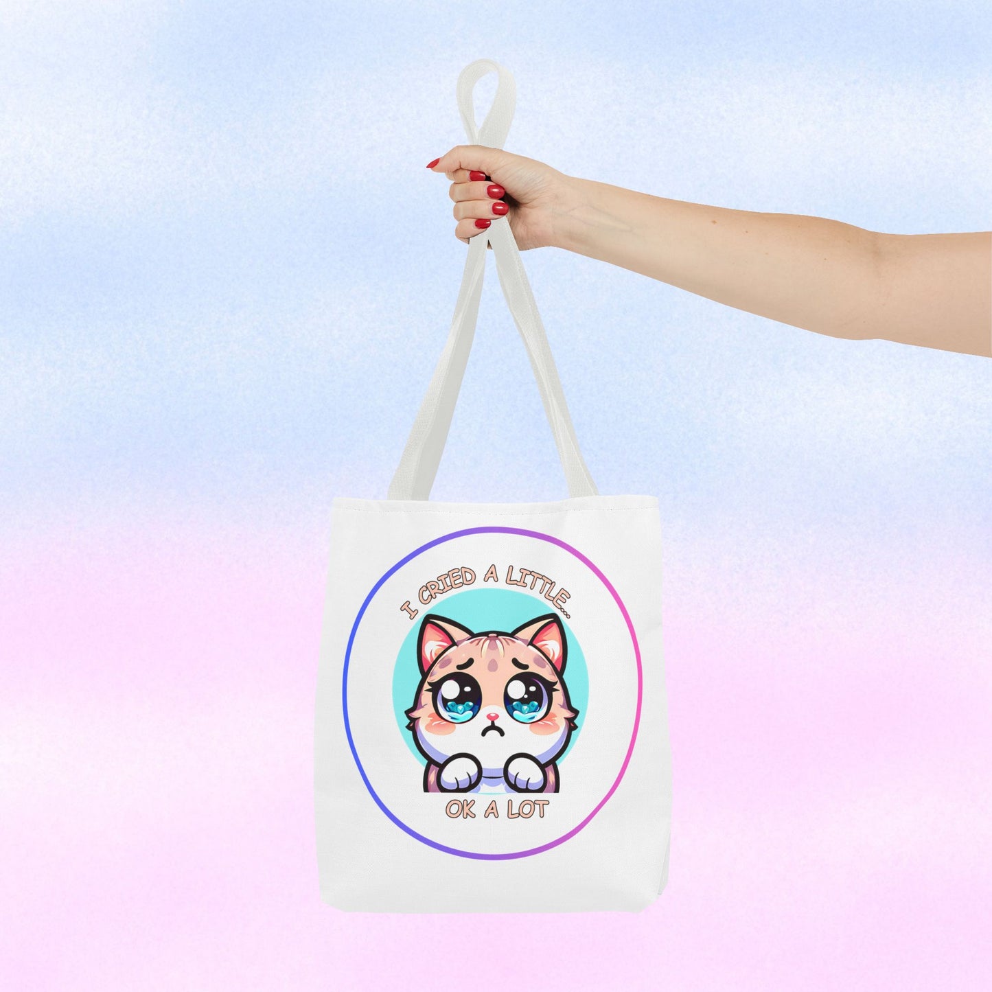 I Cried a Little.... Ok a lot - Tote Bag | Cute Kawaii Cat Illustration
