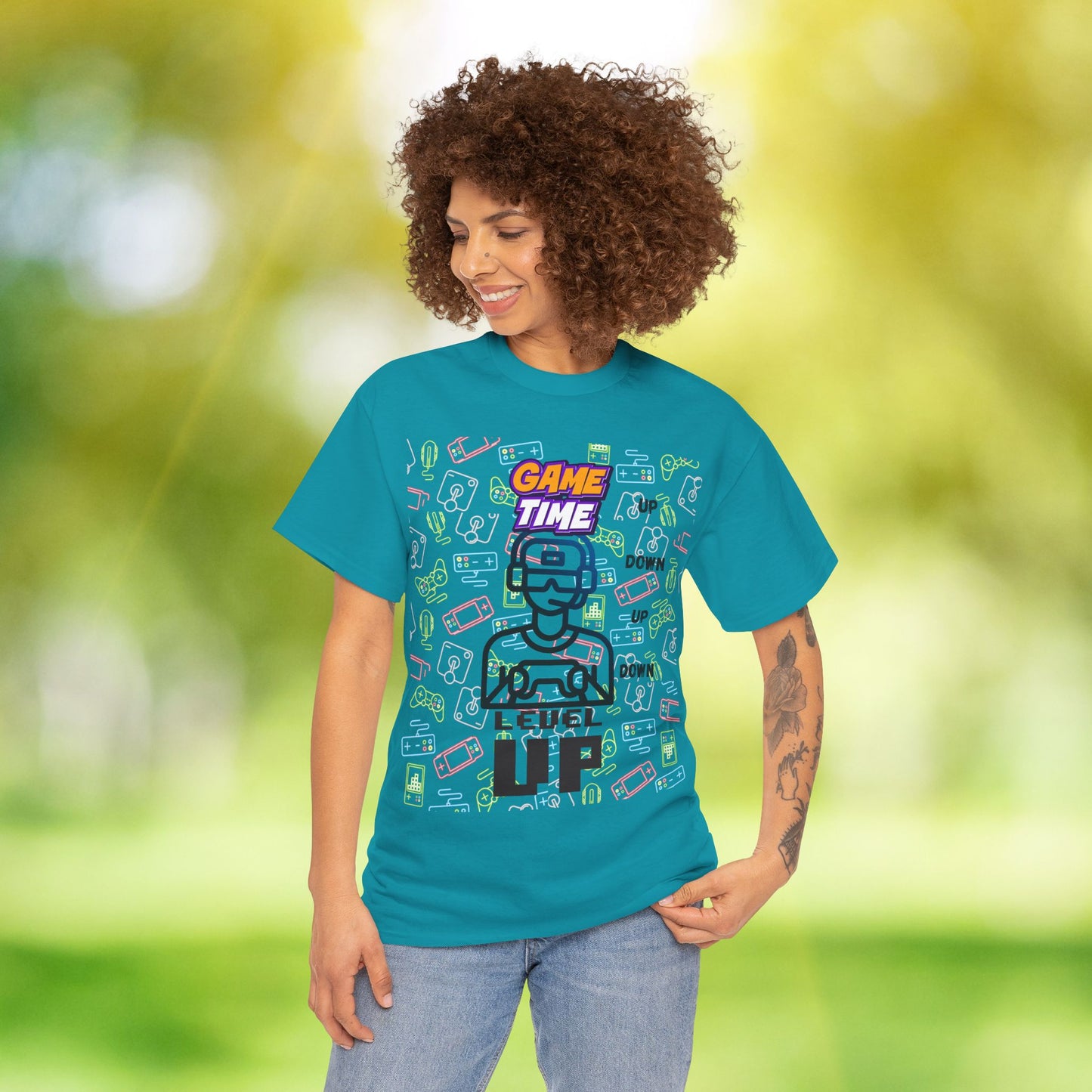 Level Up Gamer T-Shirt — "Game Time" Retro Pixel Video Game Tee
