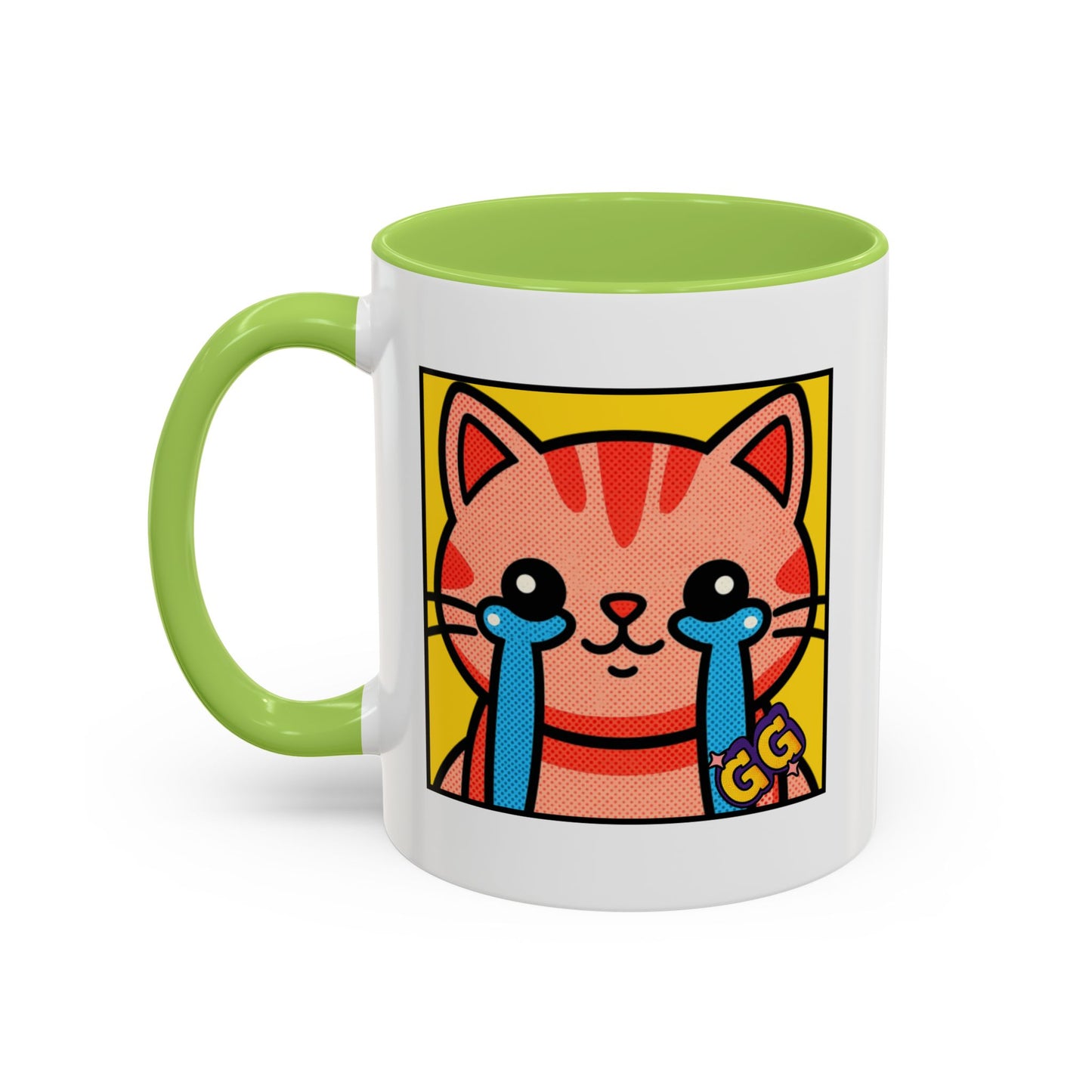 Good Game Tears of Joy - Cute Crying Cat Accent Coffee Mug (11/15oz) – Kawaii Pop Art Cat Emote GG