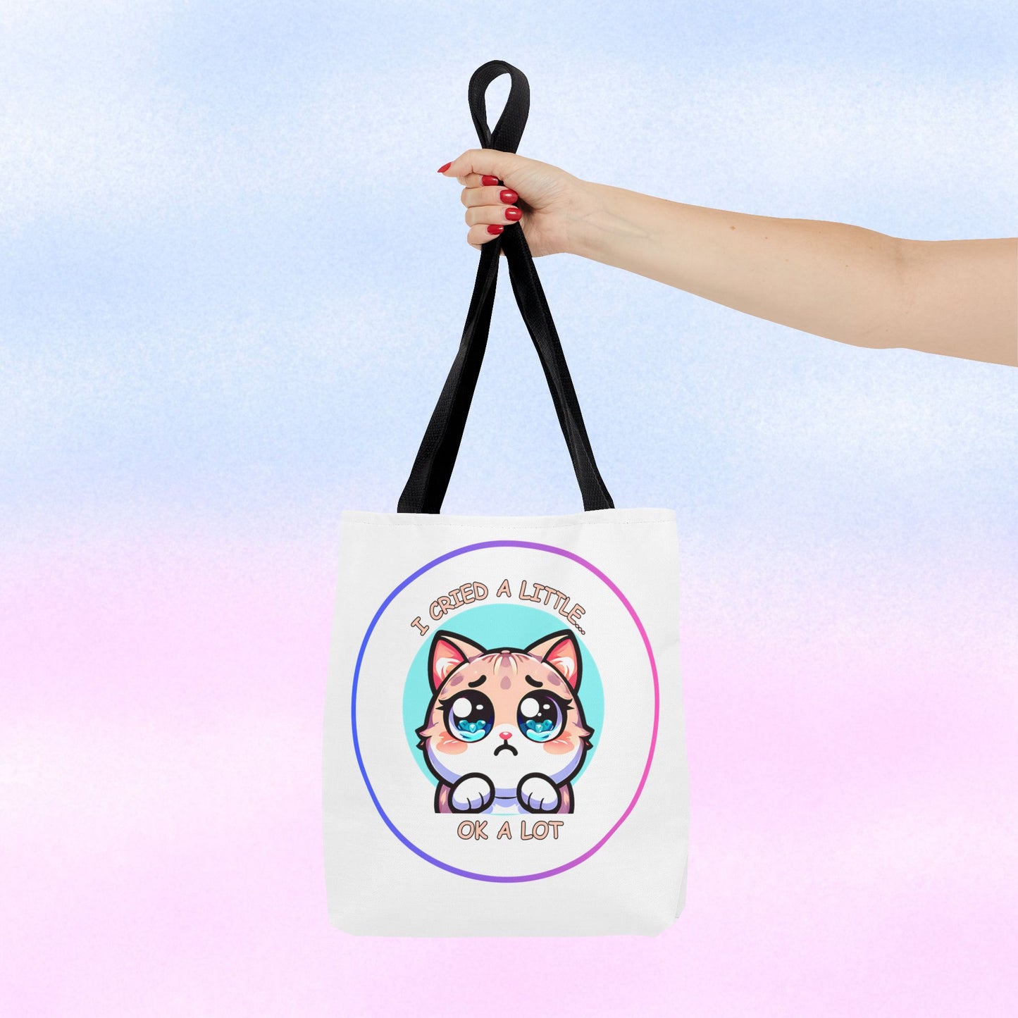 I Cried a Little.... Ok a lot - Tote Bag | Cute Kawaii Cat Illustration