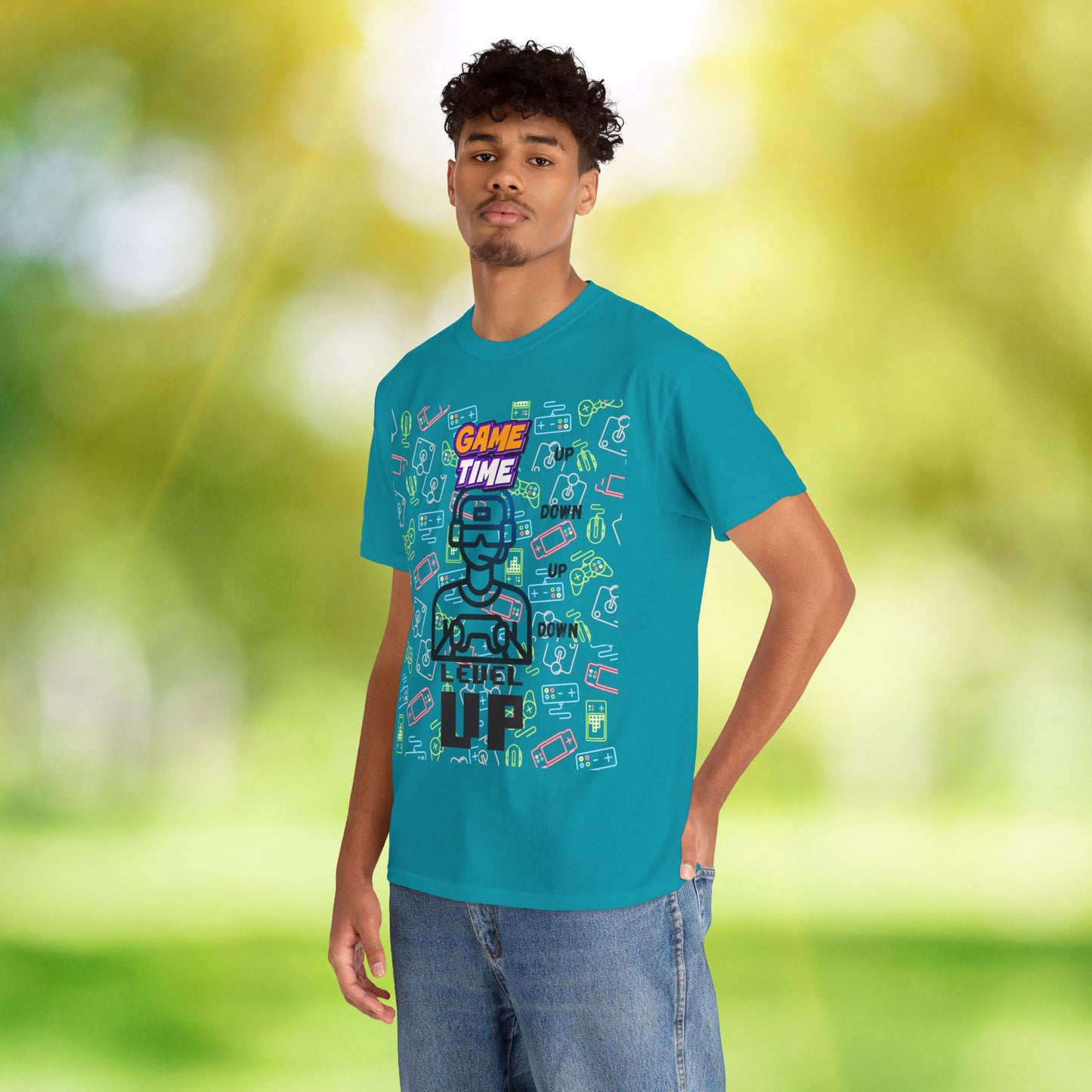 Level Up Gamer T-Shirt — "Game Time" Retro Pixel Video Game Tee