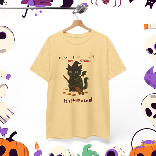 You've Cat to be Kitten me! Halloween Cat T-Shirt, Cozy Graphic Tee, Unisex Cotton Tee, Spooky Season Apparel, Gift for Cat Lovers, Halloween Costume Top