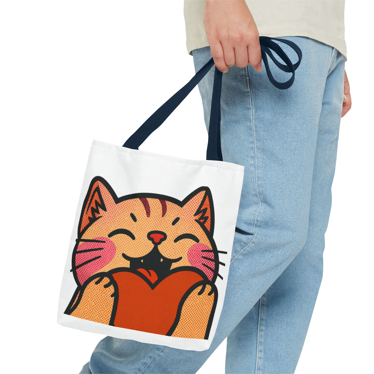 Heart, Hug, Happiness, Love Tote Bag – Happy Cat Twitch Emote