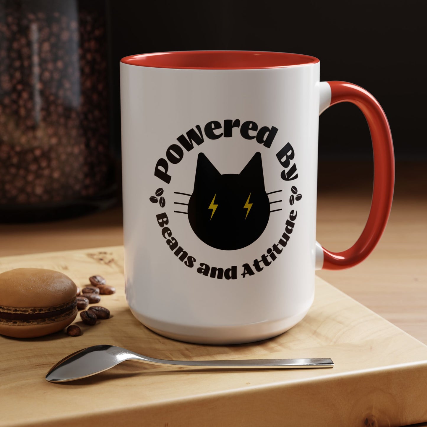 Powered By Beans and Attitude Coffee Mug | Accent Mug 11oz 15oz