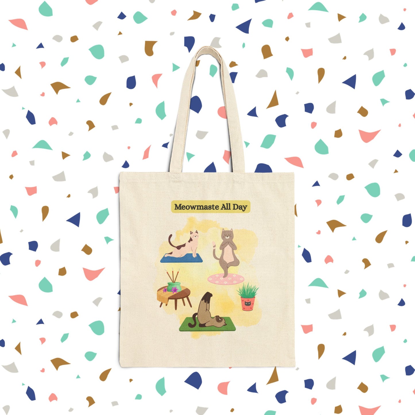 Cat Lover's Canvas Tote Bag - Meowmaste All Day, Eco-Friendly Shopping Bag, Gift for Cat Owners, Cute Pet Lover Tote, Fun Everyday Bag