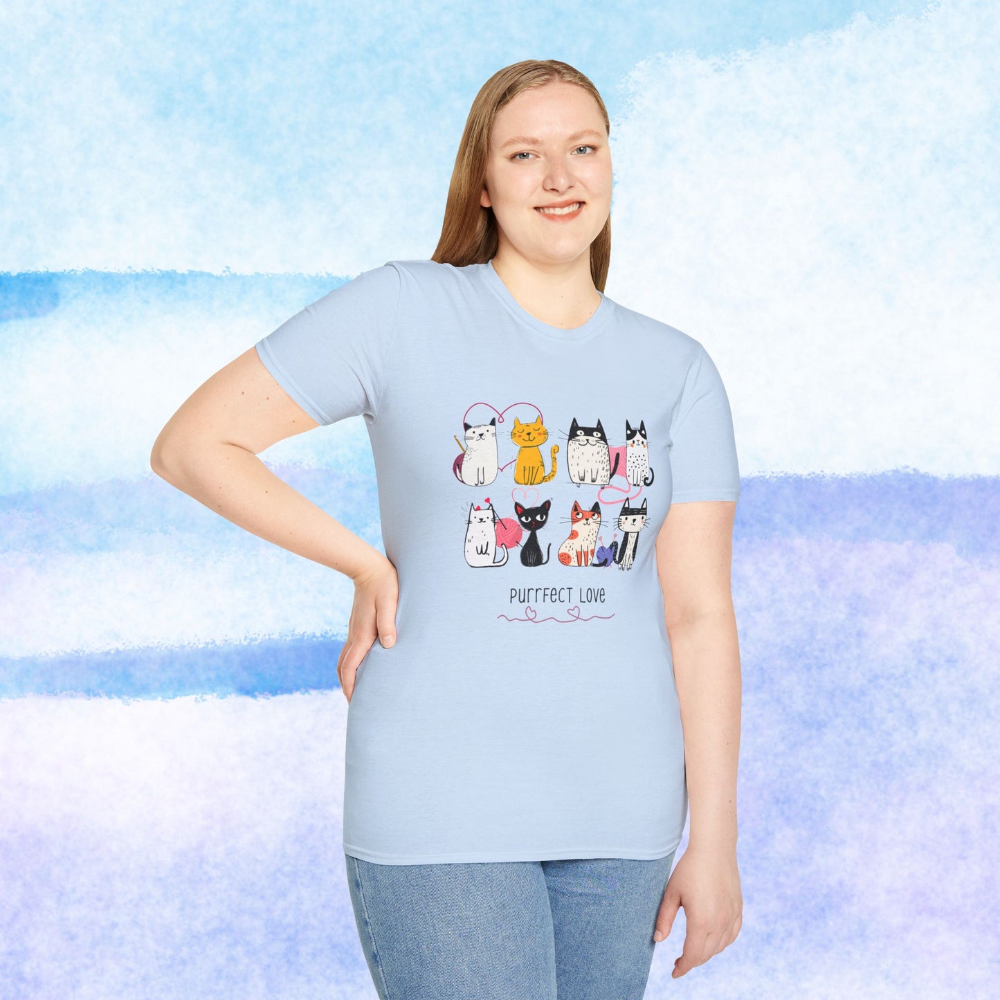 Cat Lover T-Shirt — "Purrfect Love" Cute Cartoon Cats Tee