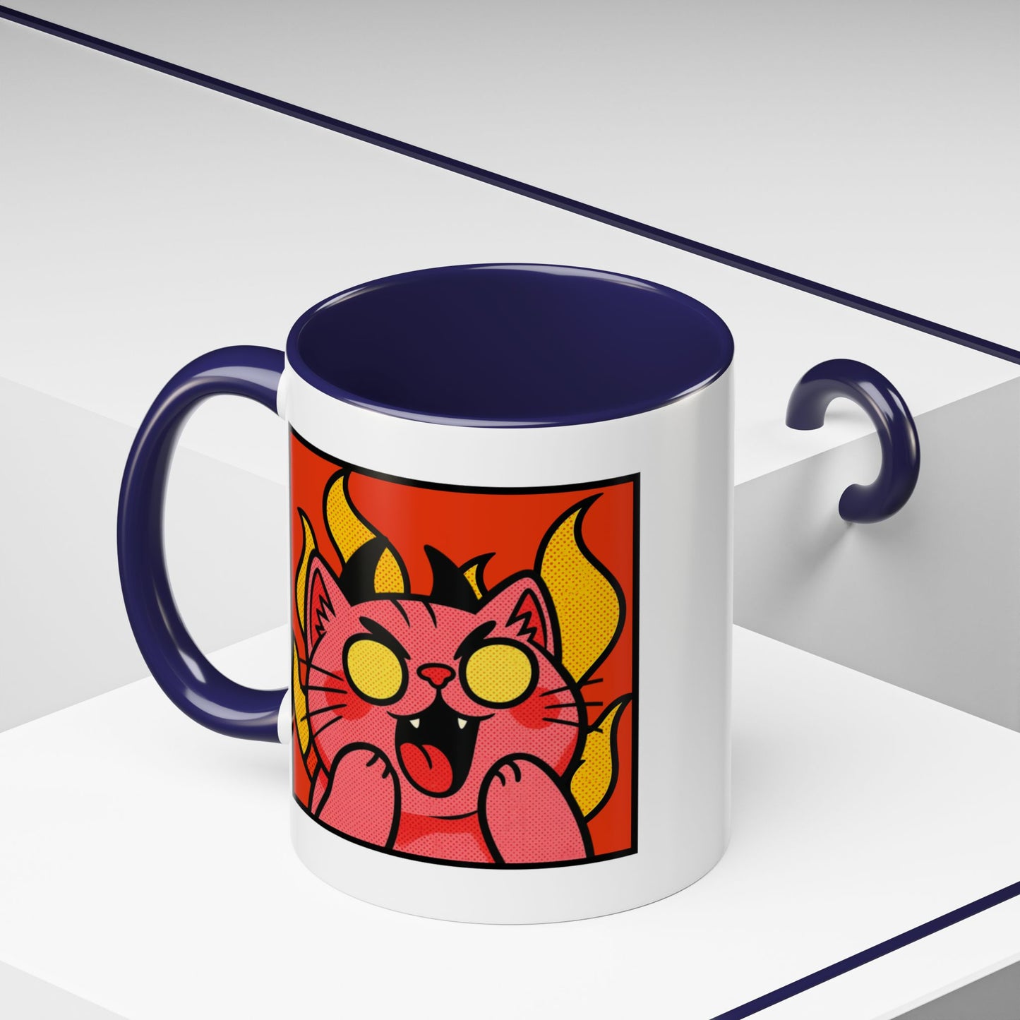 Evil Laughing Cat - Twitch Emote - Cute Devil Cat Accent Coffee Mug (11/15oz)