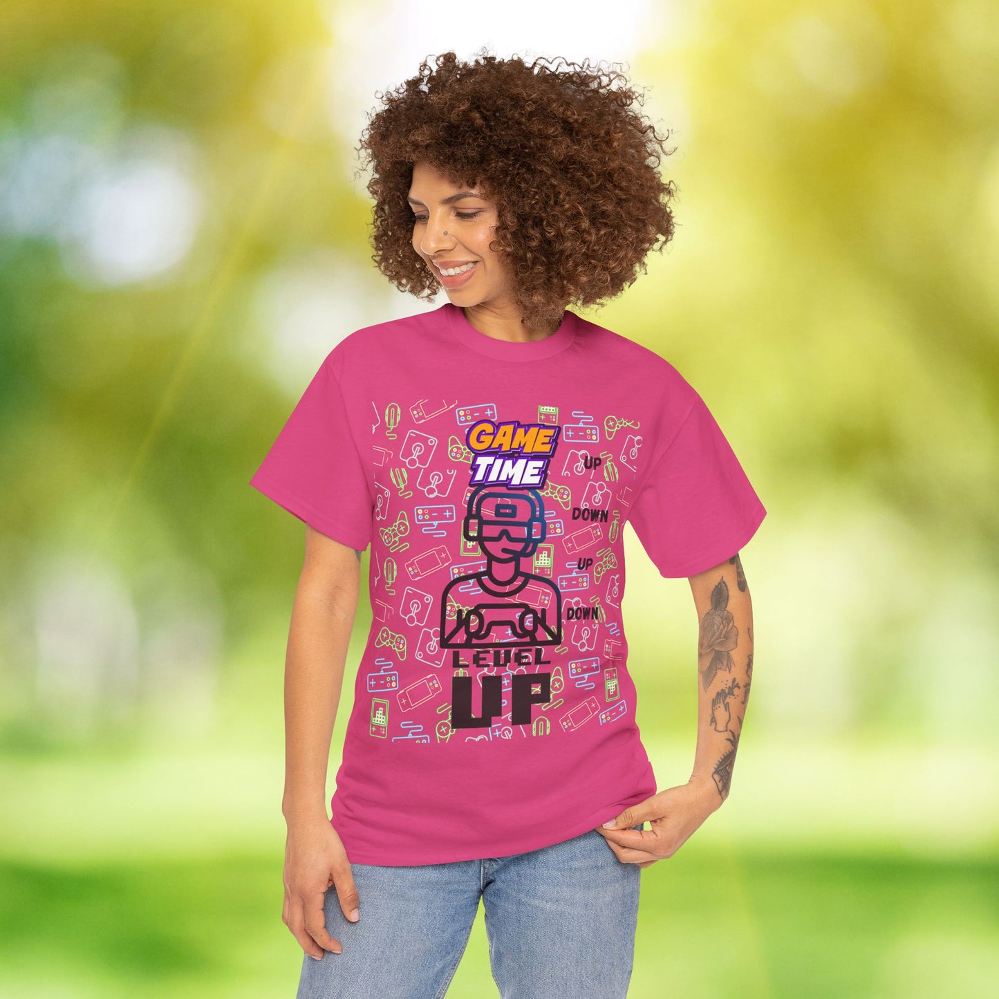 Level Up Gamer T-Shirt — "Game Time" Retro Pixel Video Game Tee