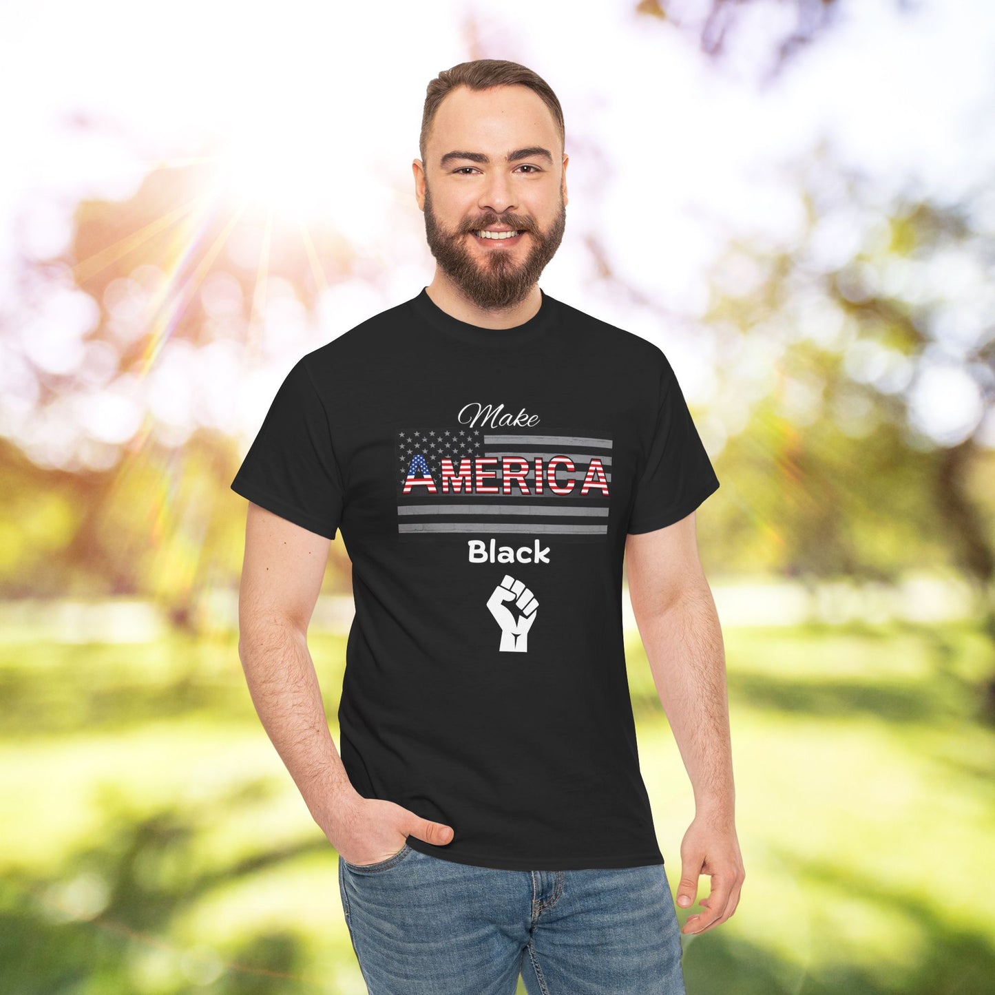 Make America Black Patriotic T‑Shirt —American Pride on the Black Side