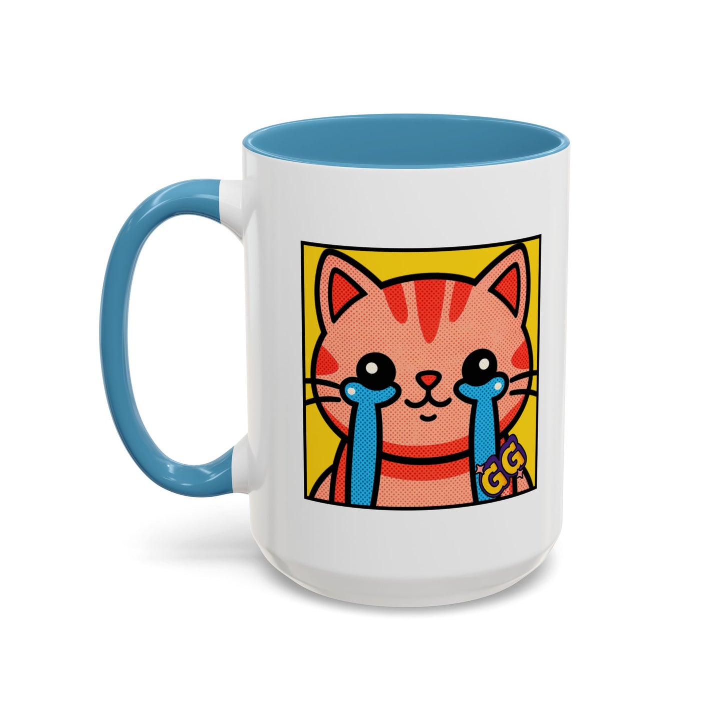 Good Game Tears of Joy - Cute Crying Cat Accent Coffee Mug (11/15oz) – Kawaii Pop Art Cat Emote GG