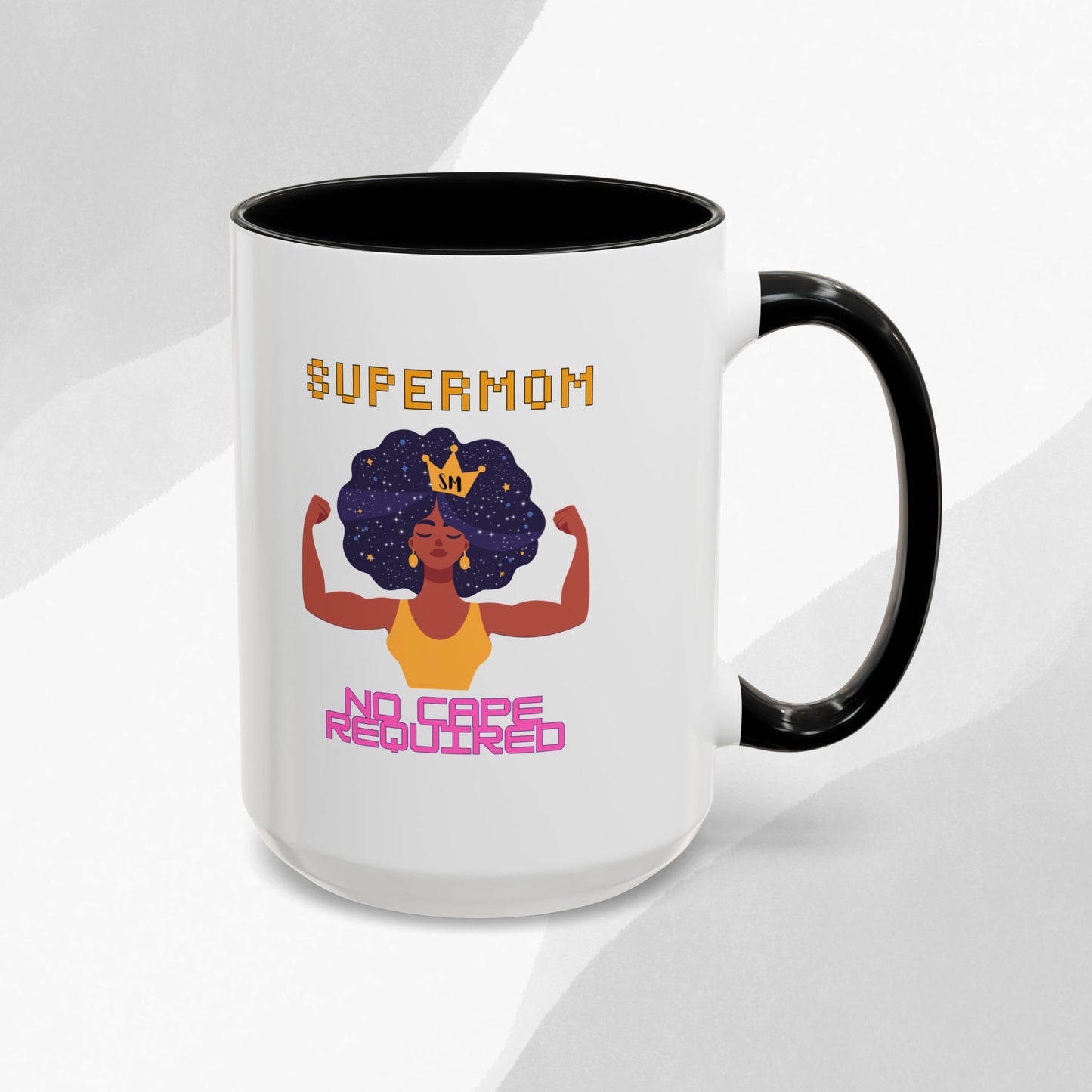 Accent Coffee Mug — "Supermom: No Cape Required" Empowerment Coffee Mug