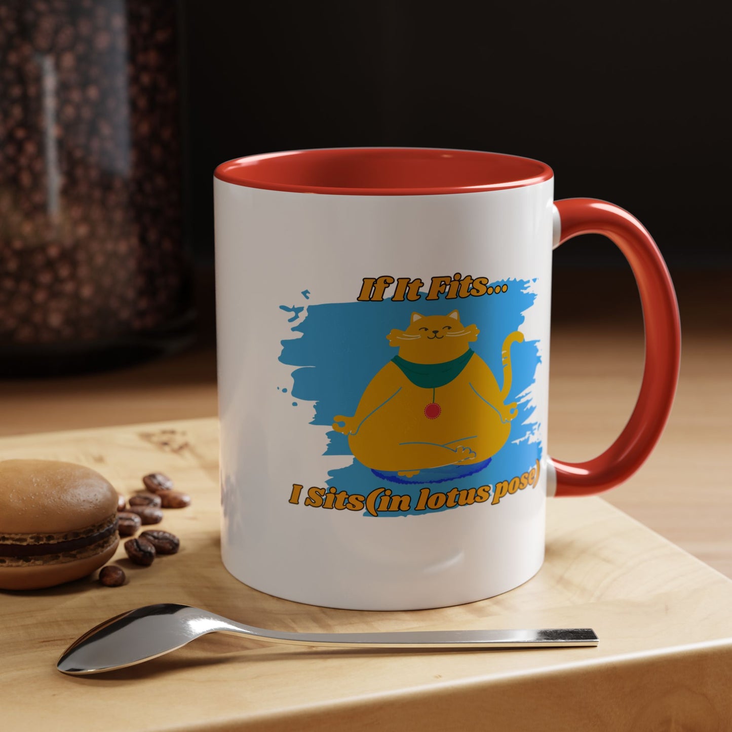"If It Fits, I Sit" Lotus Pose Coffee Mug, Motivational Mug, Yoga Lover Gift, Meditation Mug, Funny Tea Cup