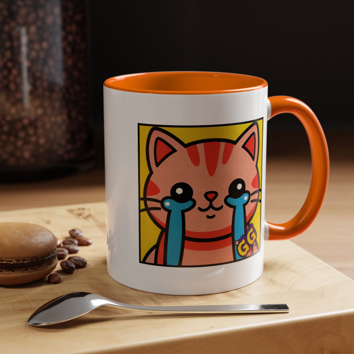 Good Game Tears of Joy - Cute Crying Cat Accent Coffee Mug (11/15oz) – Kawaii Pop Art Cat Emote GG