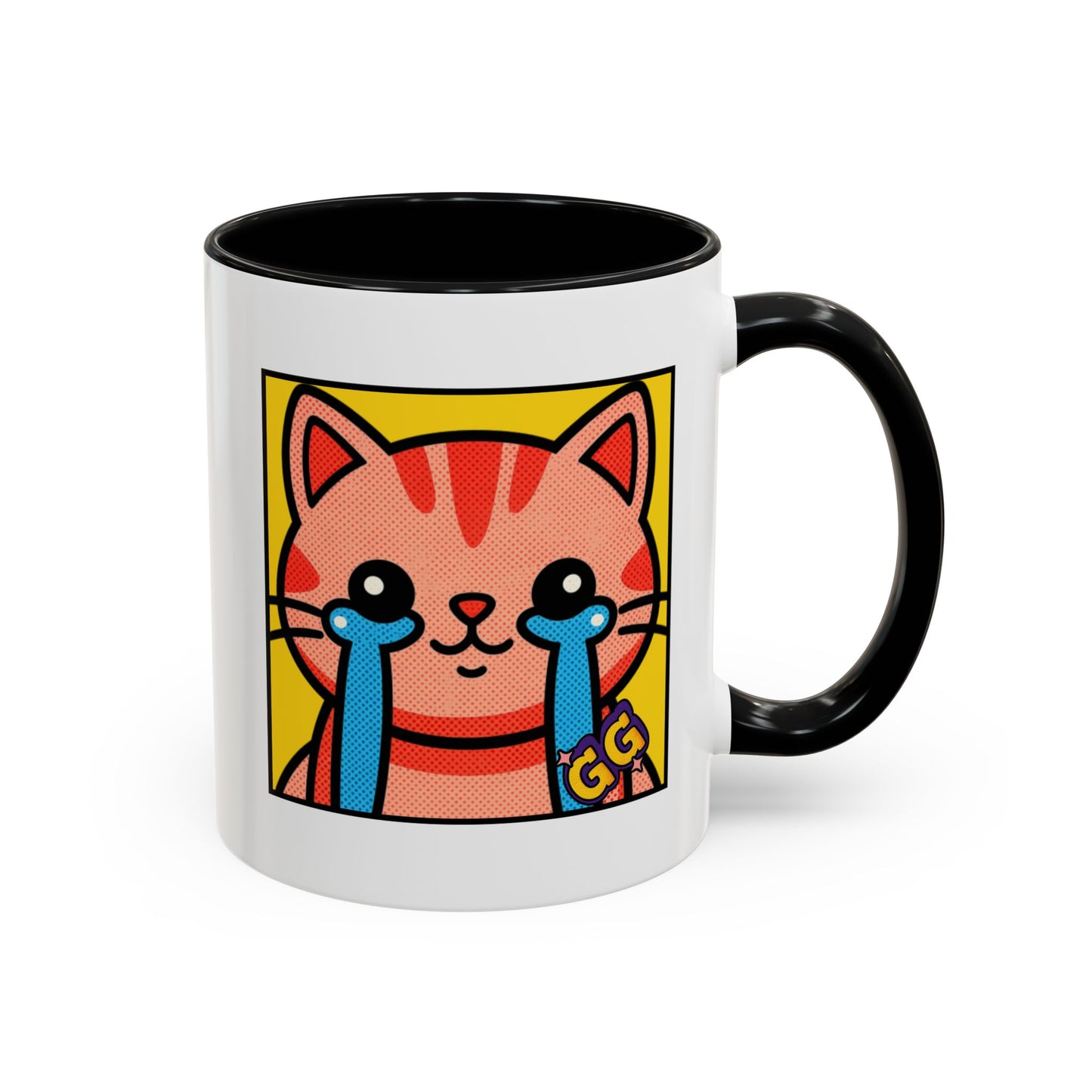 Good Game Tears of Joy - Cute Crying Cat Accent Coffee Mug (11/15oz) – Kawaii Pop Art Cat Emote GG