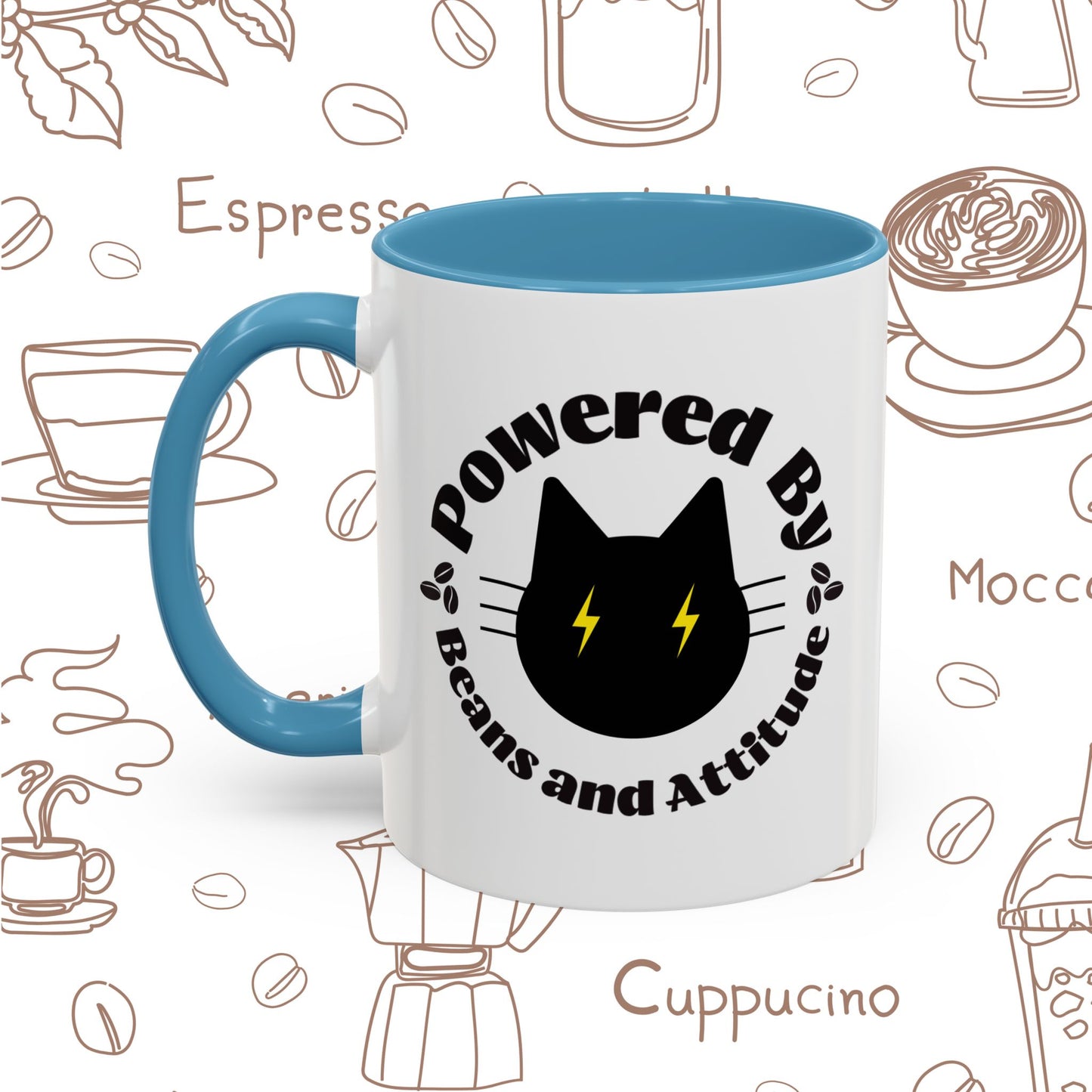 Powered By Beans and Attitude Coffee Mug | Accent Mug 11oz 15oz