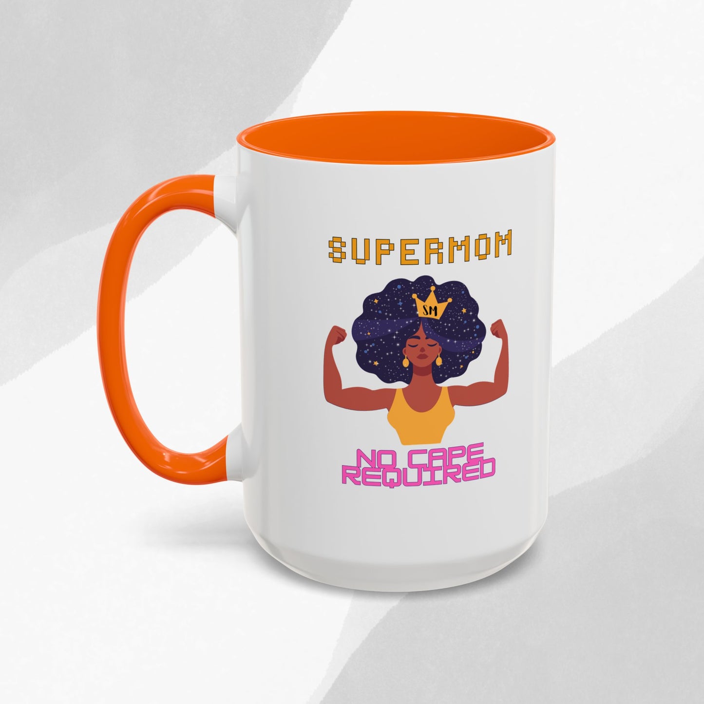 Accent Coffee Mug — "Supermom: No Cape Required" Empowerment Coffee Mug