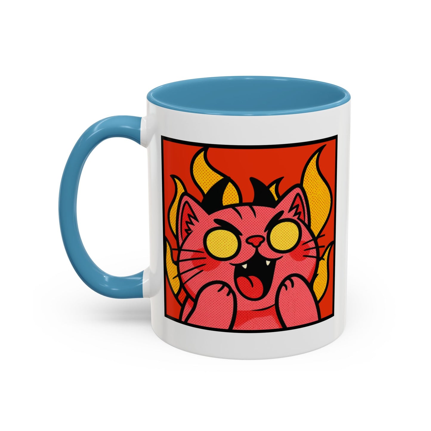 Evil Laughing Cat - Twitch Emote - Cute Devil Cat Accent Coffee Mug (11/15oz)