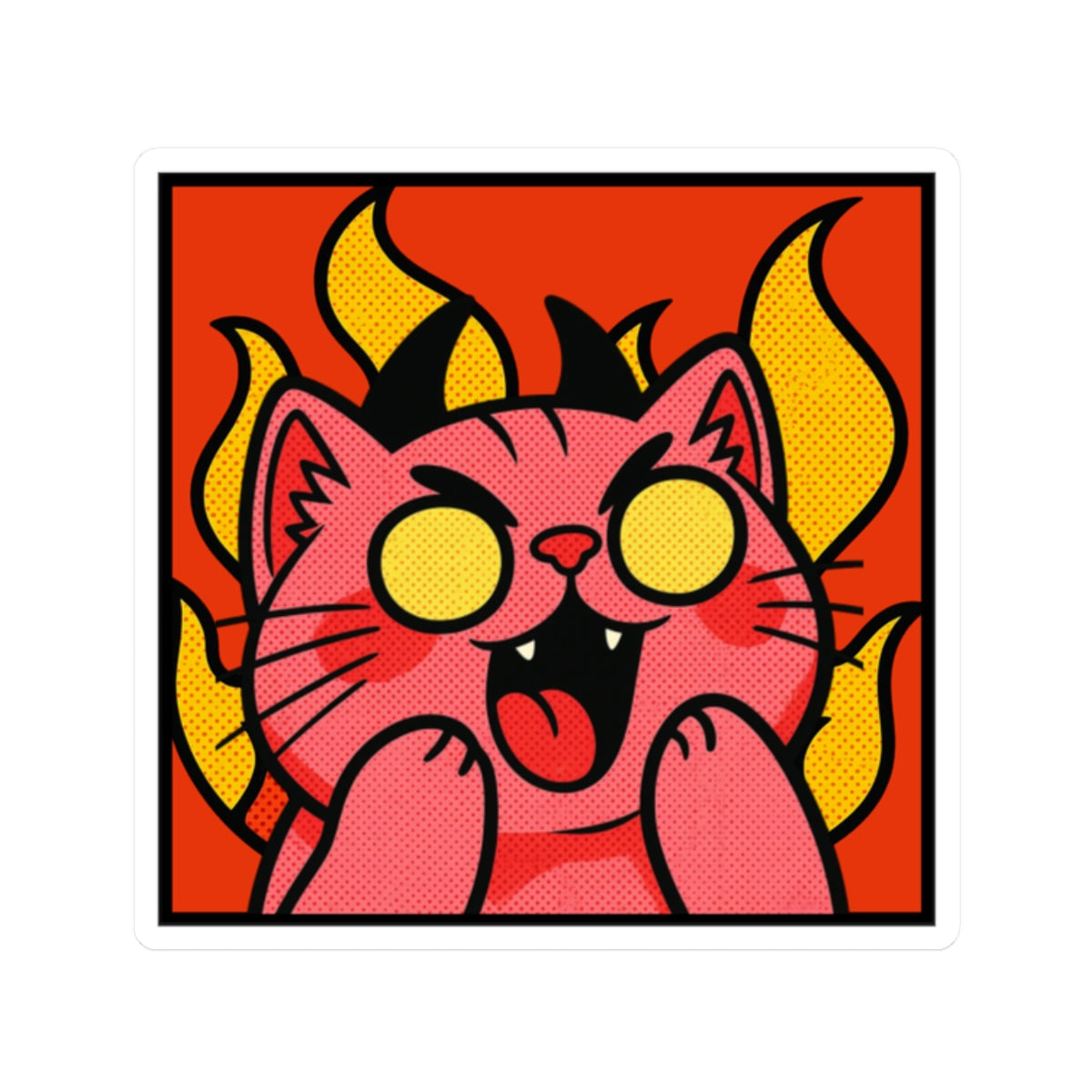 Evil Laughing Cat - Twitch Emote - Cute Devil Cat Kiss-Cut Decal for Laptops & Water Bottles
