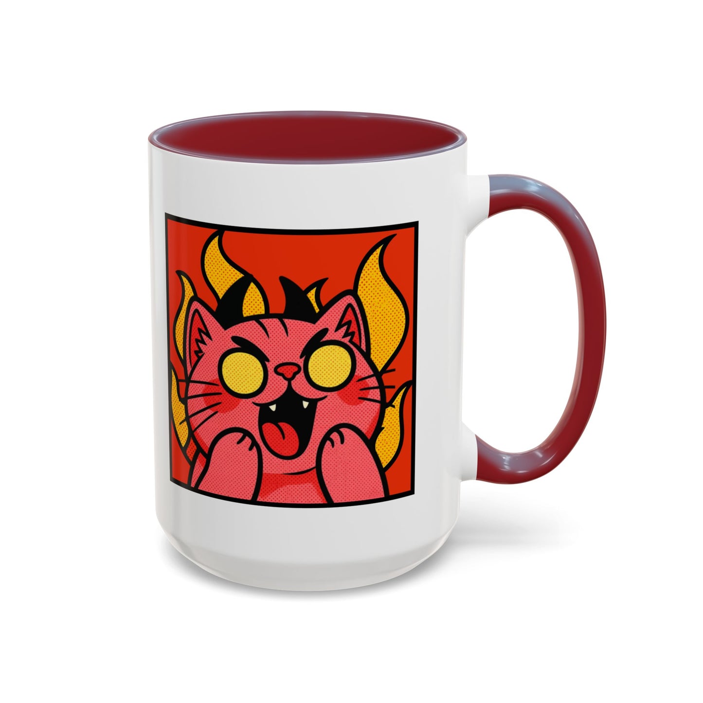 Evil Laughing Cat - Twitch Emote - Cute Devil Cat Accent Coffee Mug (11/15oz)
