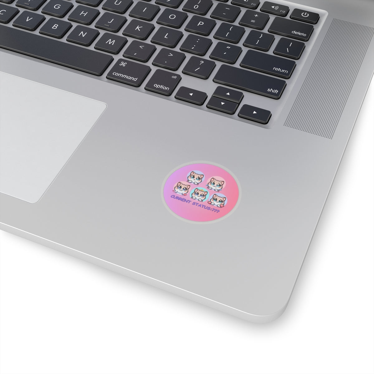 Kawaii Cat Mood Stickers — 'Current Status: ???' Kiss-Cut Sticker