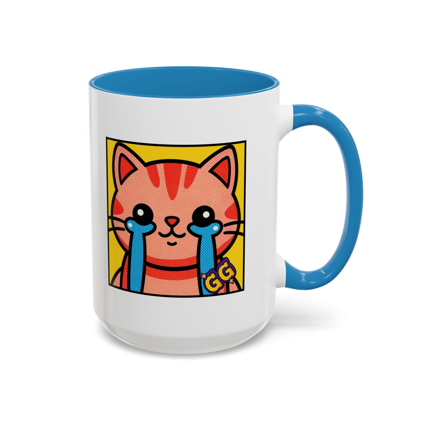 Good Game Tears of Joy - Cute Crying Cat Accent Coffee Mug (11/15oz) – Kawaii Pop Art Cat Emote GG