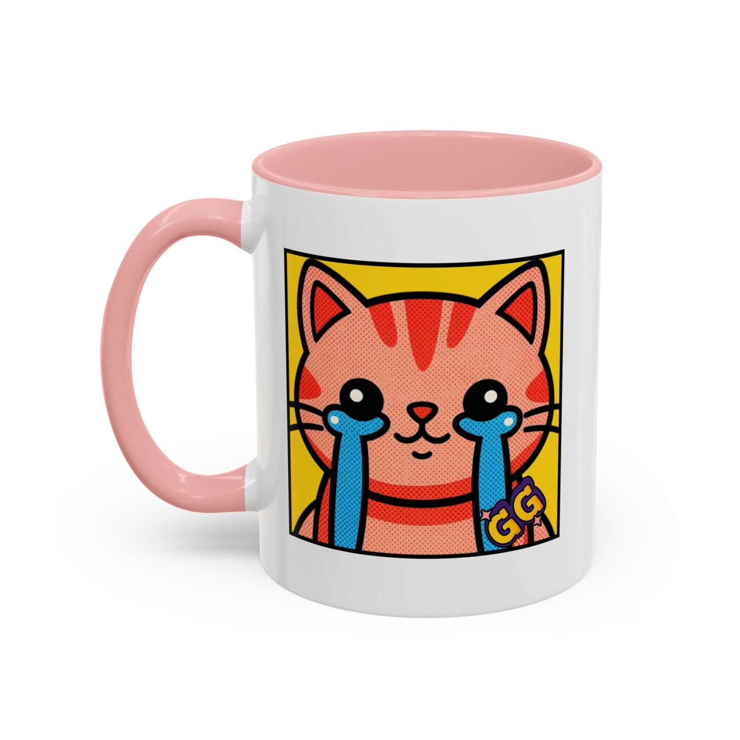 Good Game Tears of Joy - Cute Crying Cat Accent Coffee Mug (11/15oz) – Kawaii Pop Art Cat Emote GG