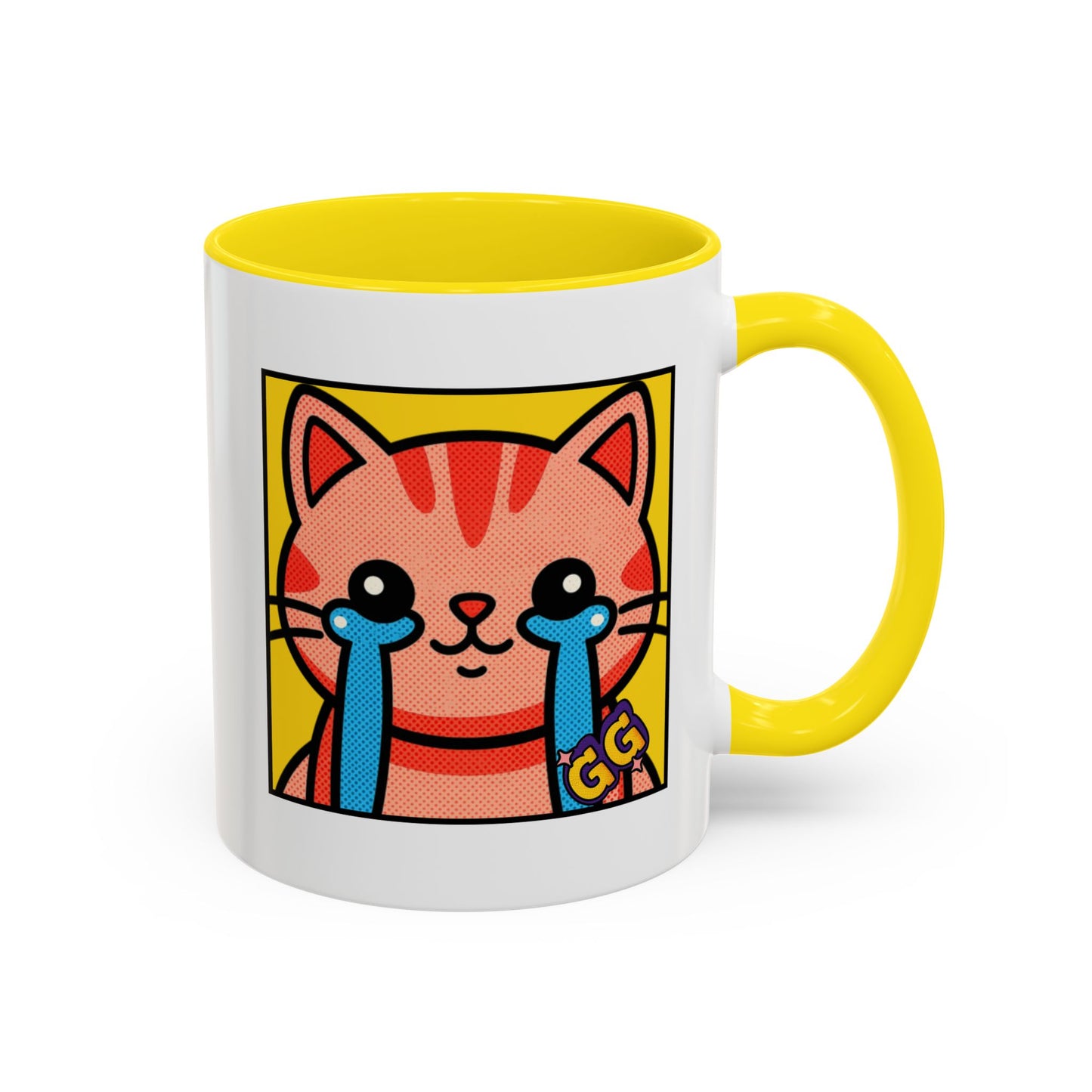 Good Game Tears of Joy - Cute Crying Cat Accent Coffee Mug (11/15oz) – Kawaii Pop Art Cat Emote GG