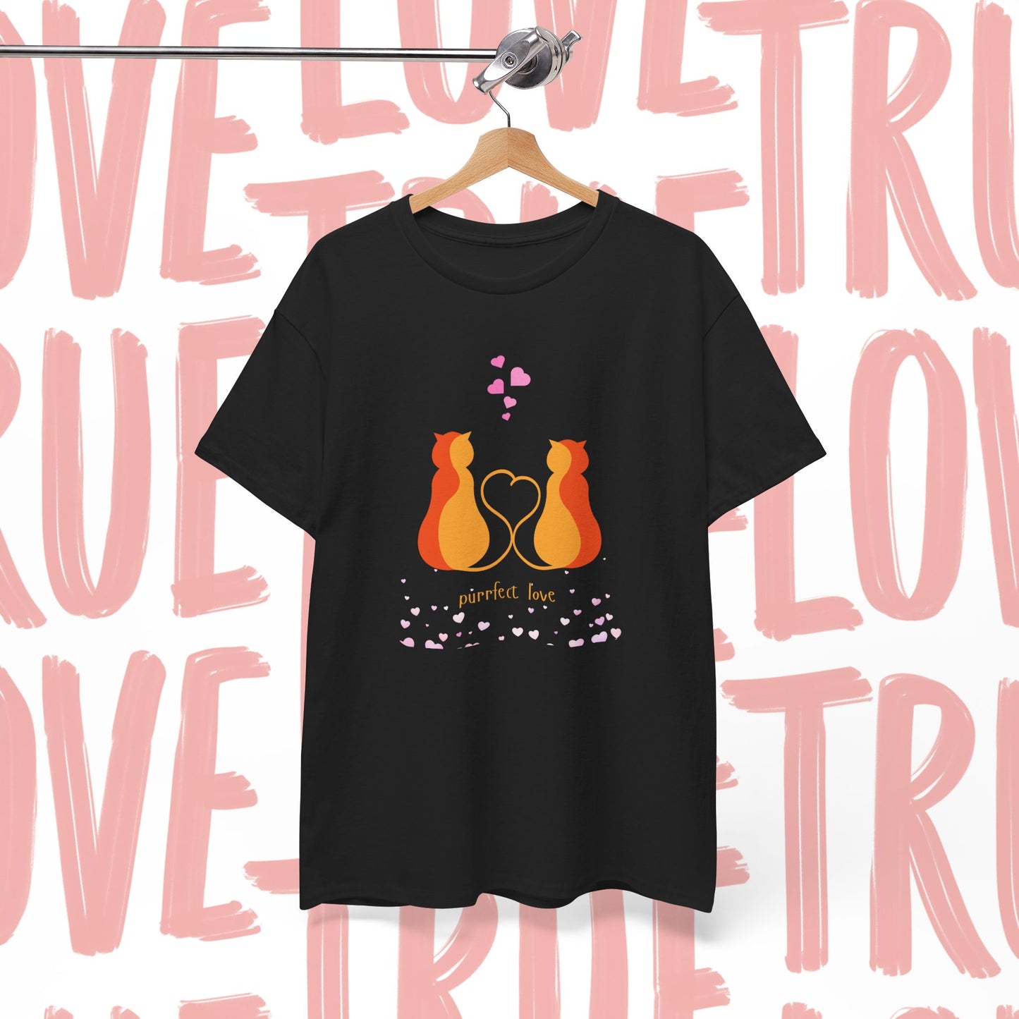Cat Love T‑Shirt — 'Perfect Love' Romantic Cat Couple Graphic Tee