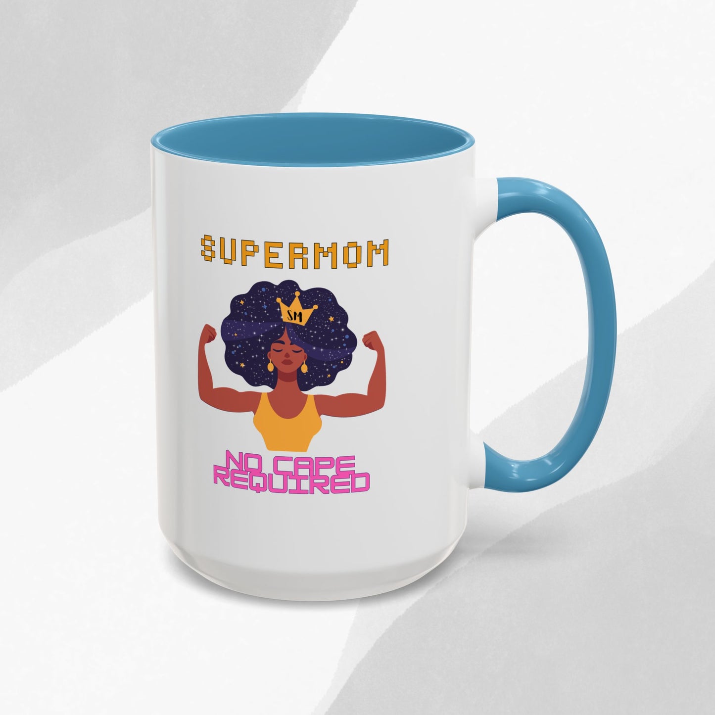 Accent Coffee Mug — "Supermom: No Cape Required" Empowerment Coffee Mug