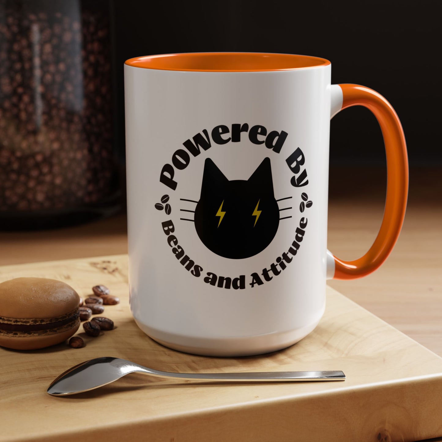 Powered By Beans and Attitude Coffee Mug | Accent Mug 11oz 15oz