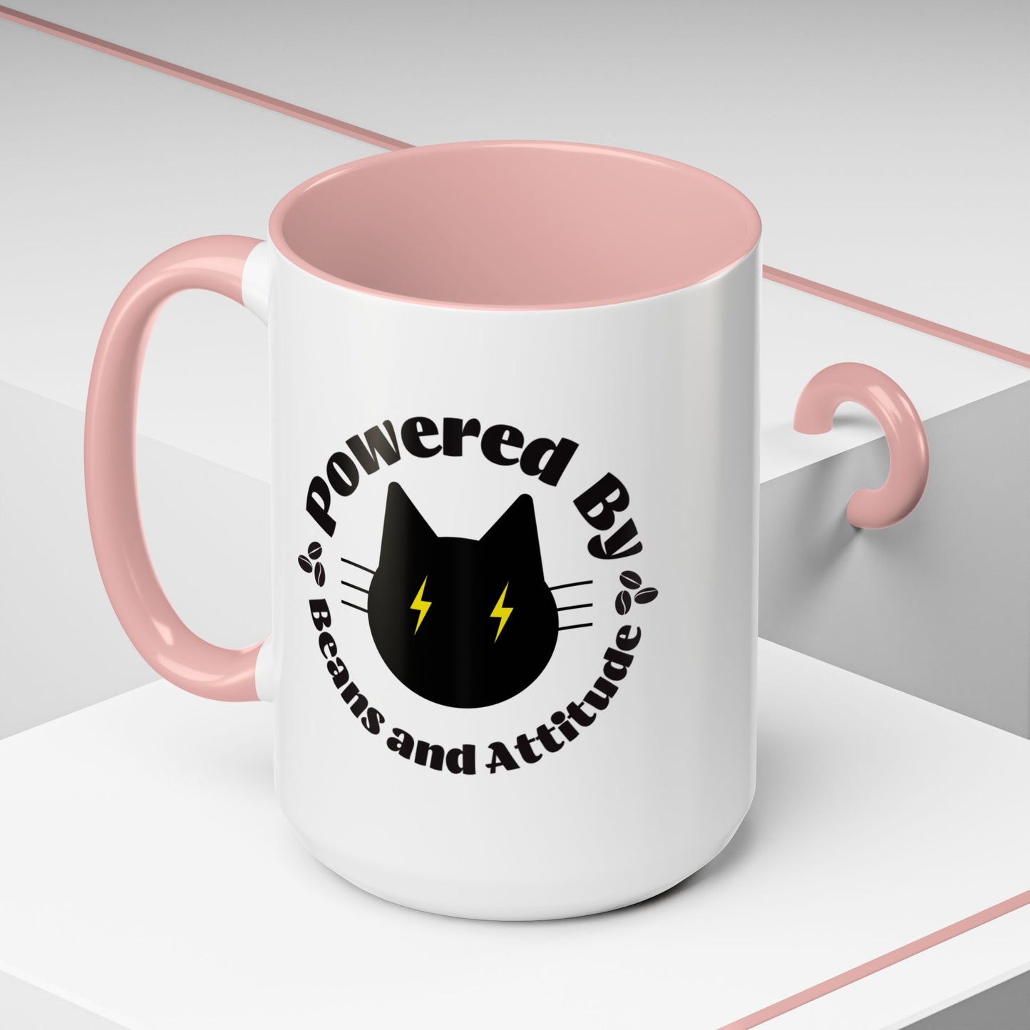 Powered By Beans and Attitude Coffee Mug | Accent Mug 11oz 15oz