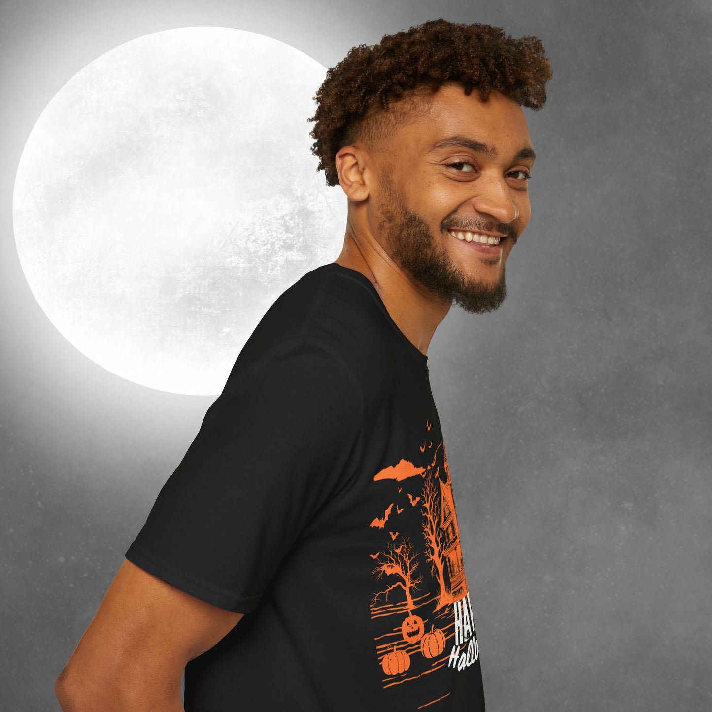 Midnight Mischief at the Haunted Hollow - Happy Halloween T-Shirt - Spooky, Fun, Casual Wear, Perfect for Fall Celebrations, Halloween Parties, Trick or Treating, [...]