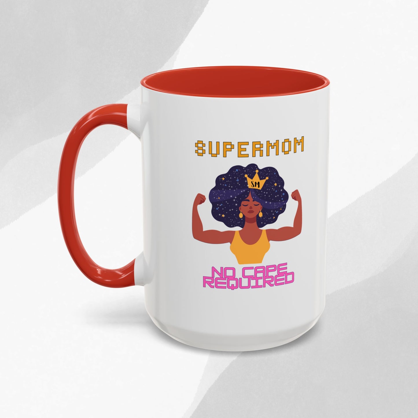 Accent Coffee Mug — "Supermom: No Cape Required" Empowerment Coffee Mug