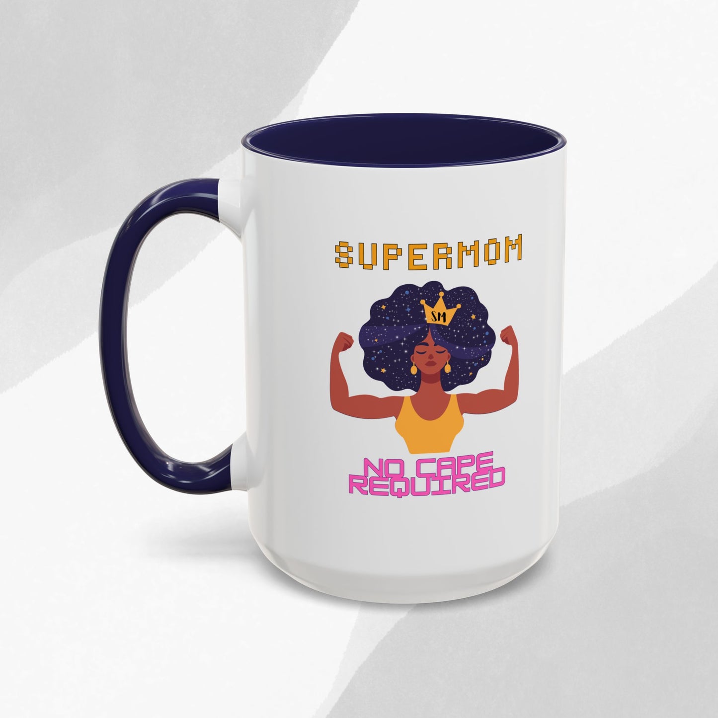 Accent Coffee Mug — "Supermom: No Cape Required" Empowerment Coffee Mug